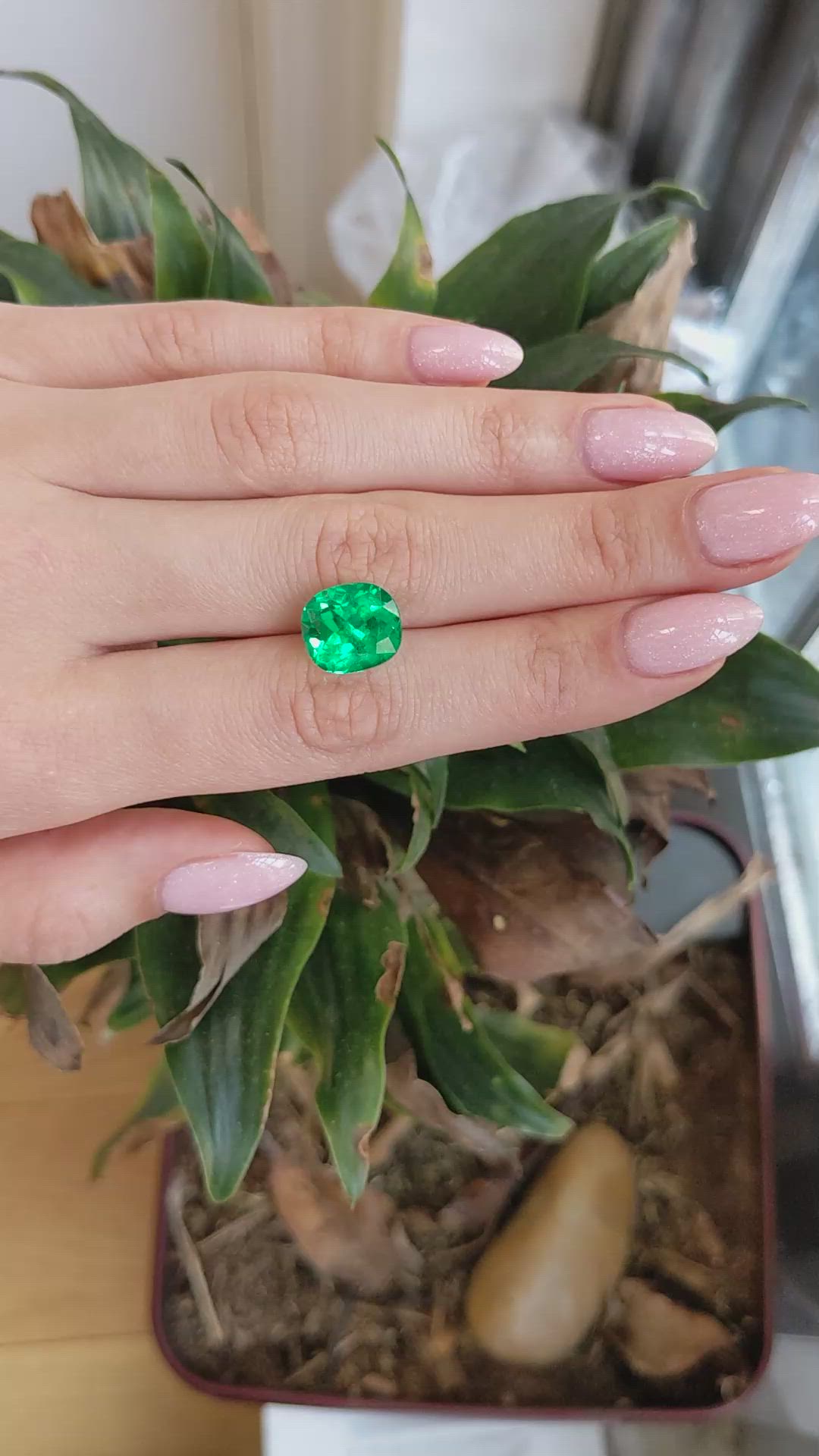 7.54 Ct. Emerald from Colombia Size Video