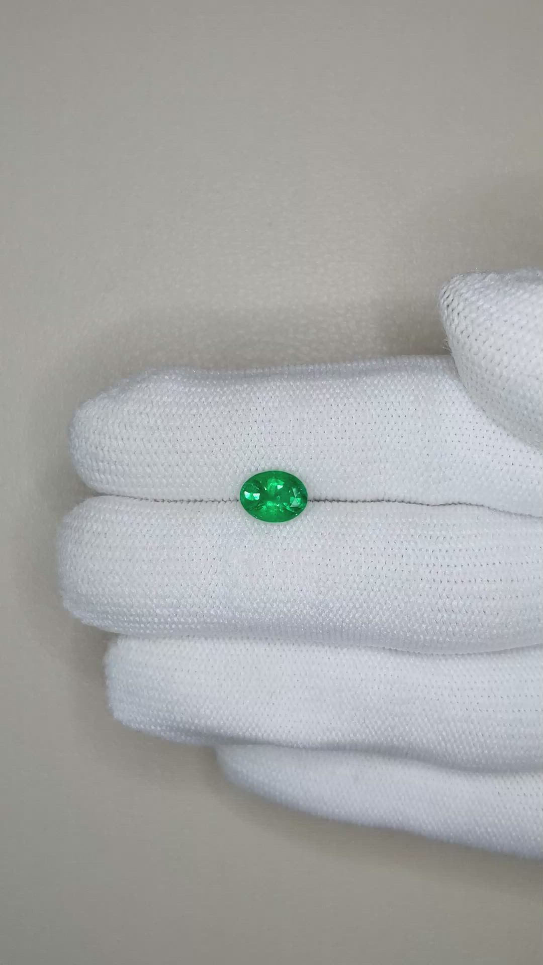 1.10 Ct. Emerald from Zambia Size Video