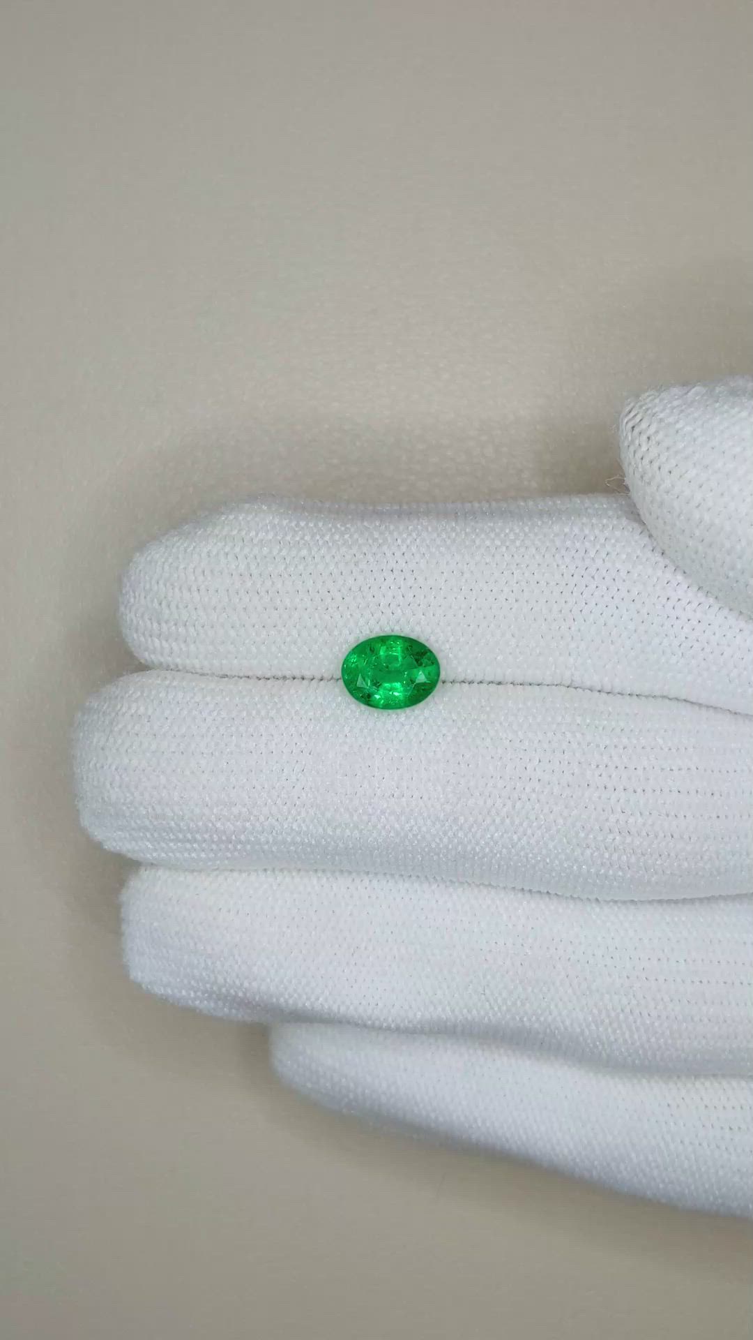 1.29 Ct. Emerald from Zambia Size Video