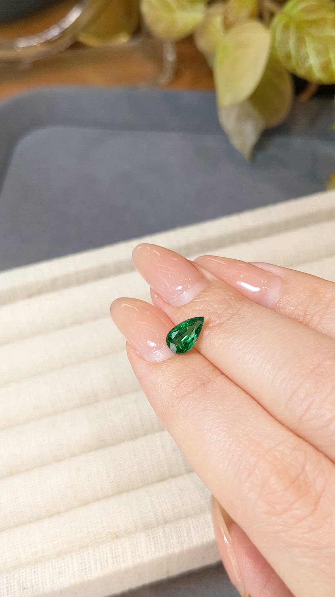 0.88 Ct. Emerald from Zambia Size Video