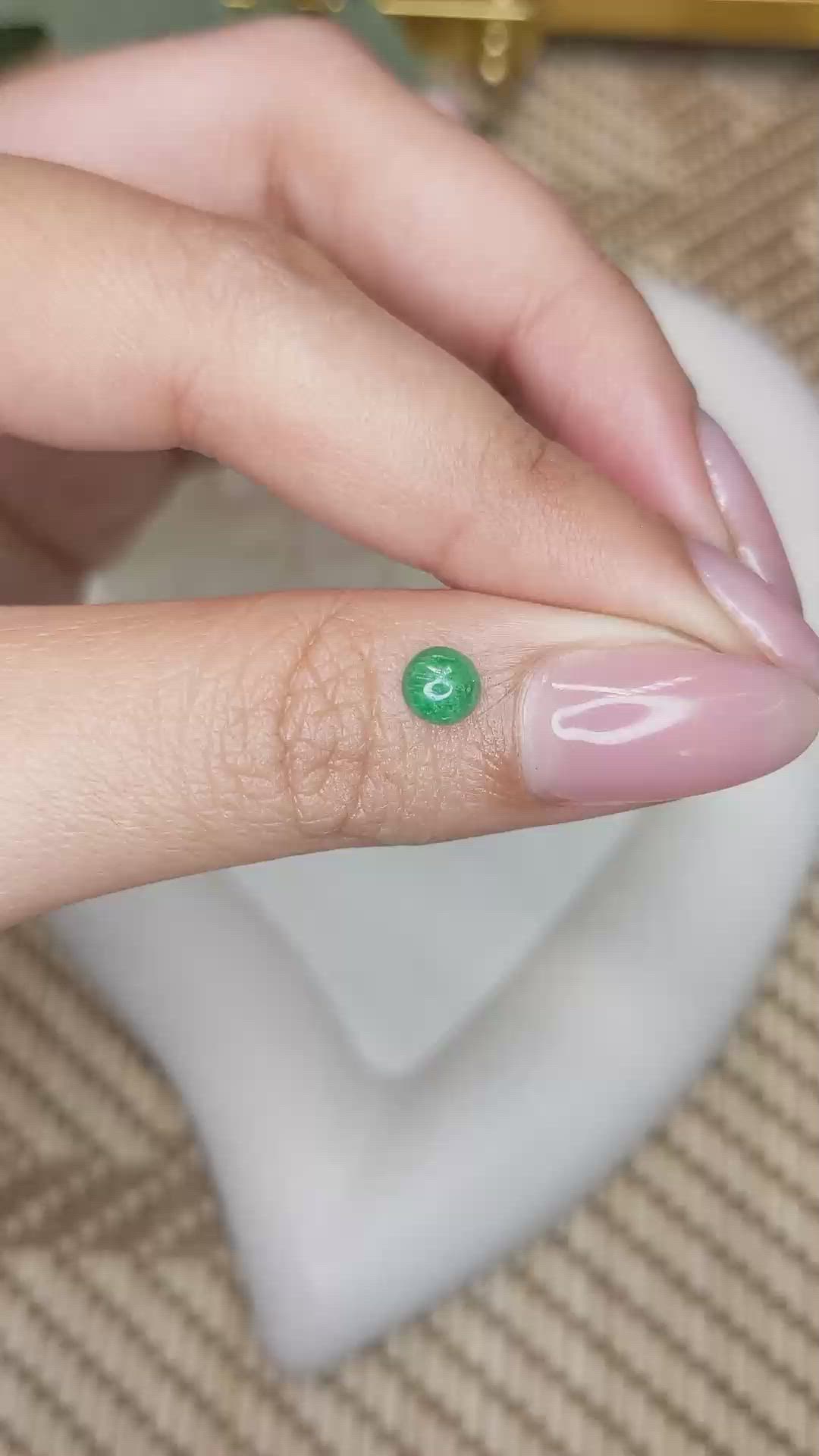 0.46 Ct. Cabochon Emerald from Colombia - Muzo Size Video