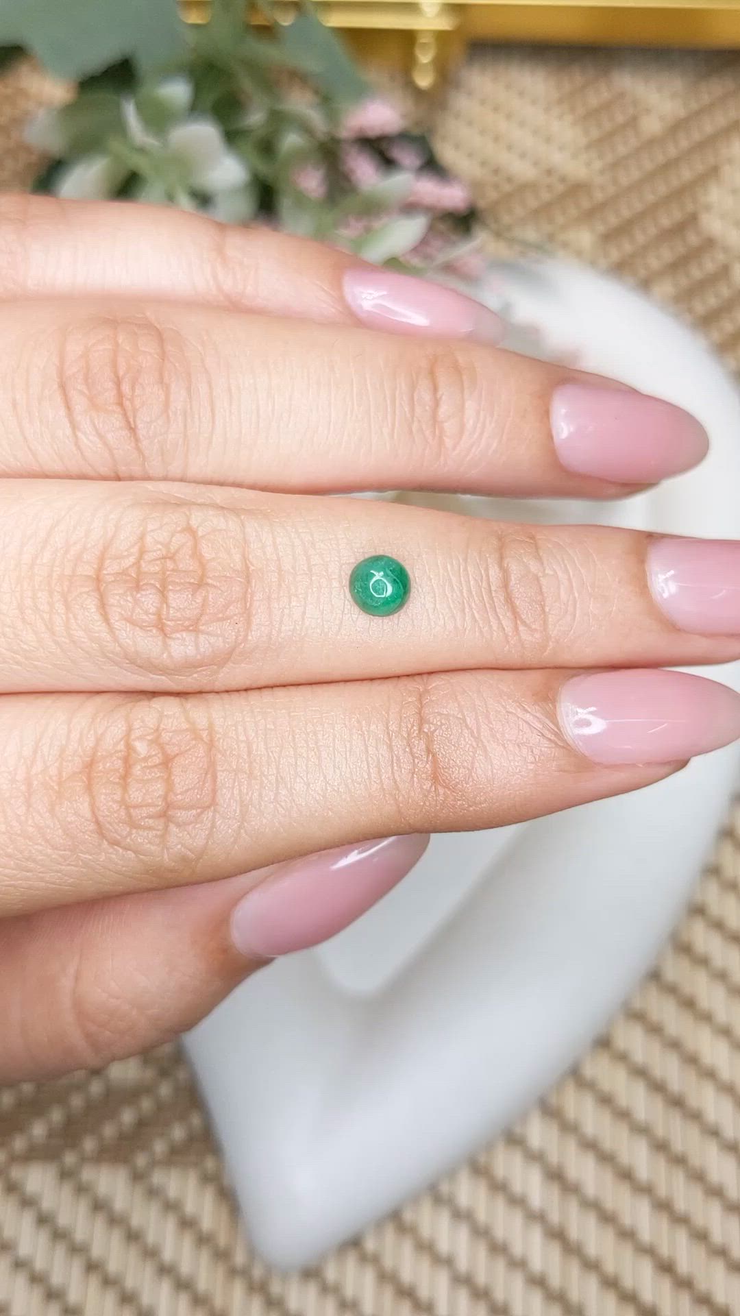 0.52 Ct. Cabochon Emerald from Colombia - Muzo Size Video