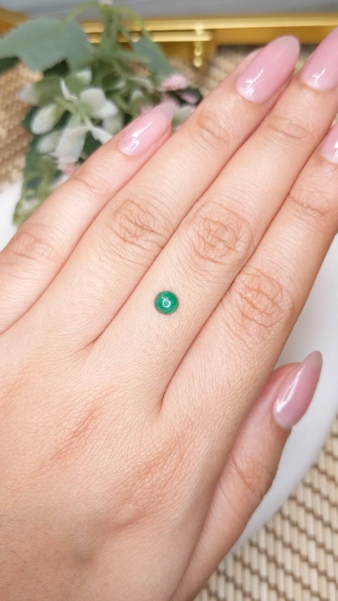 0.52 Ct. Cabochon Emerald from Colombia - Muzo Size Video