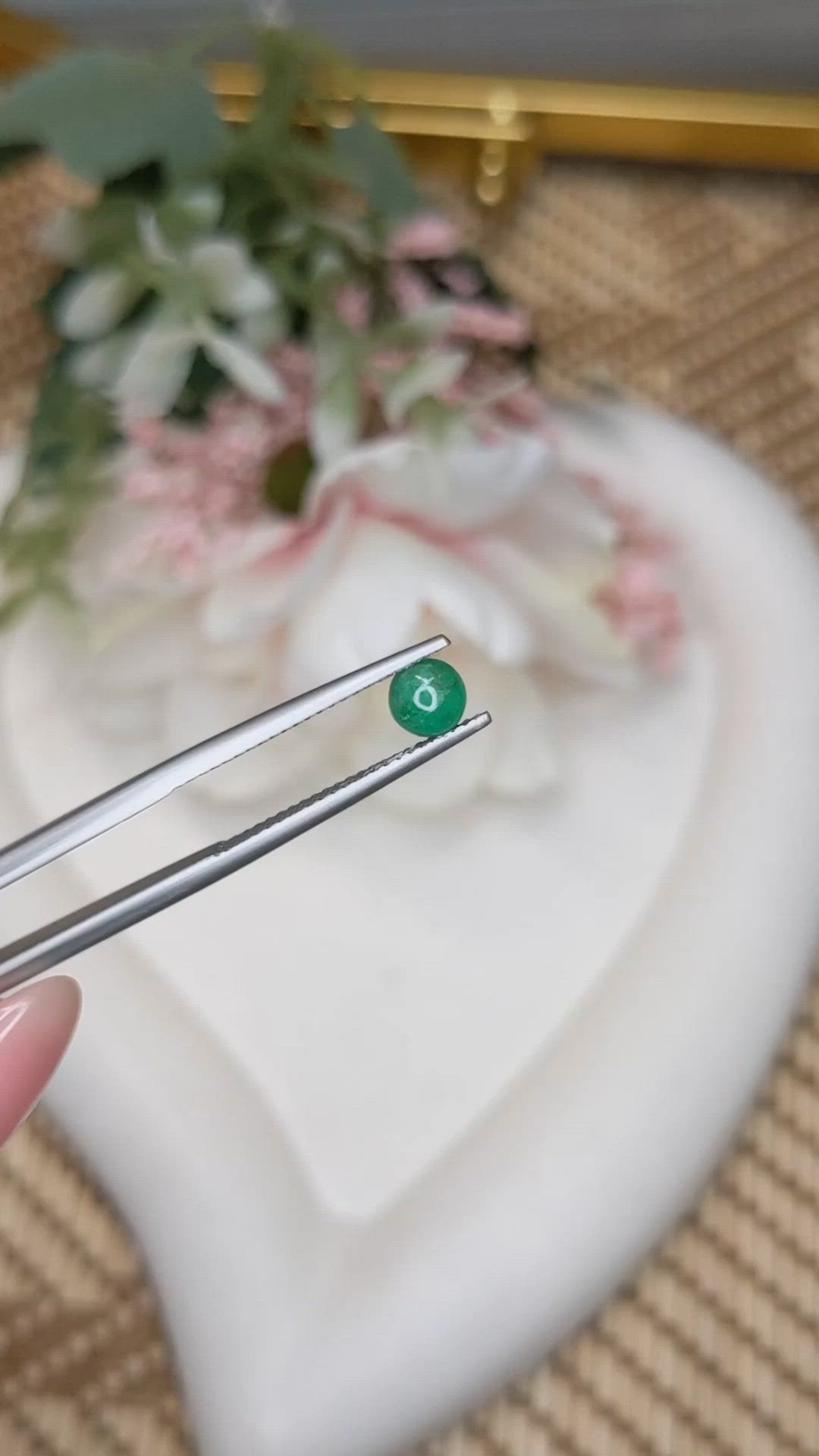 0.53 Ct. Cabochon Emerald from Colombia - Muzo Size Video
