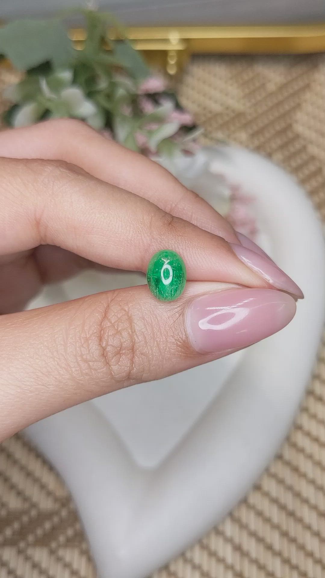 1.83 Ct. Cabochon Emerald from Colombia - Muzo Size Video