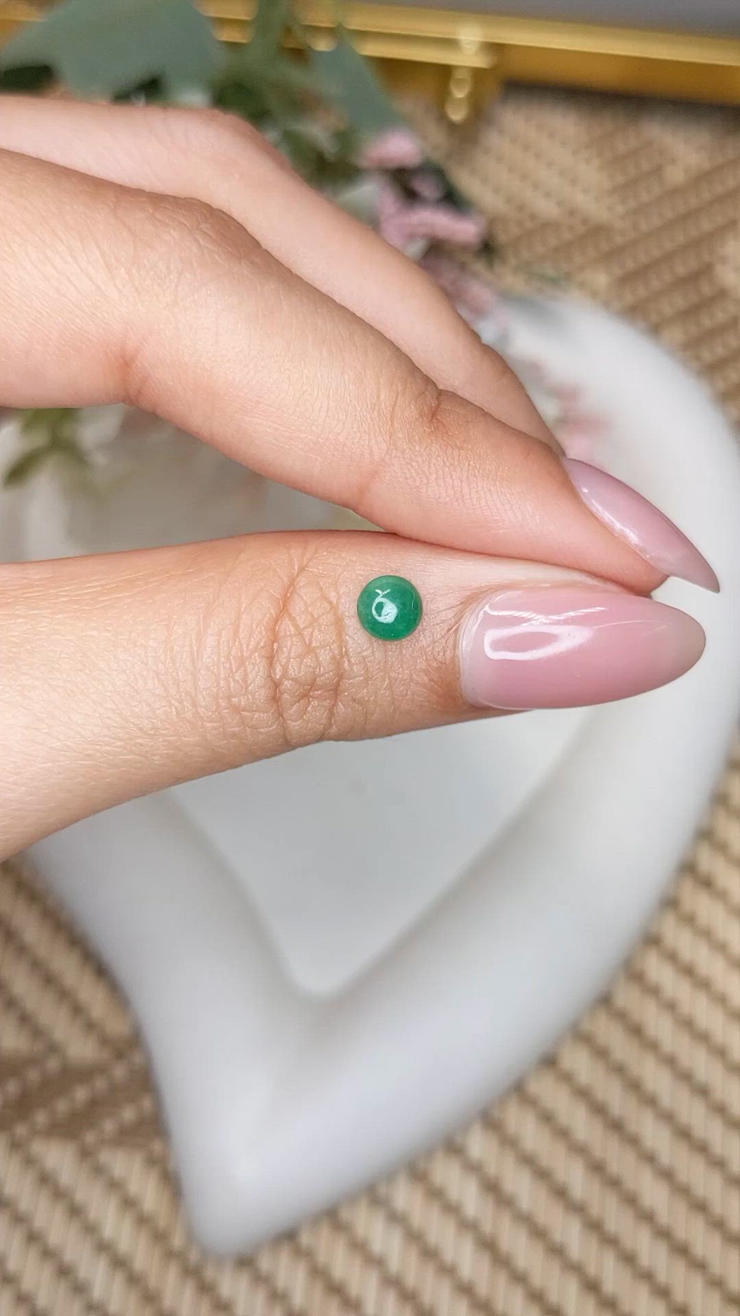 0.45 Ct. Cabochon Emerald from Colombia - Muzo Size Video