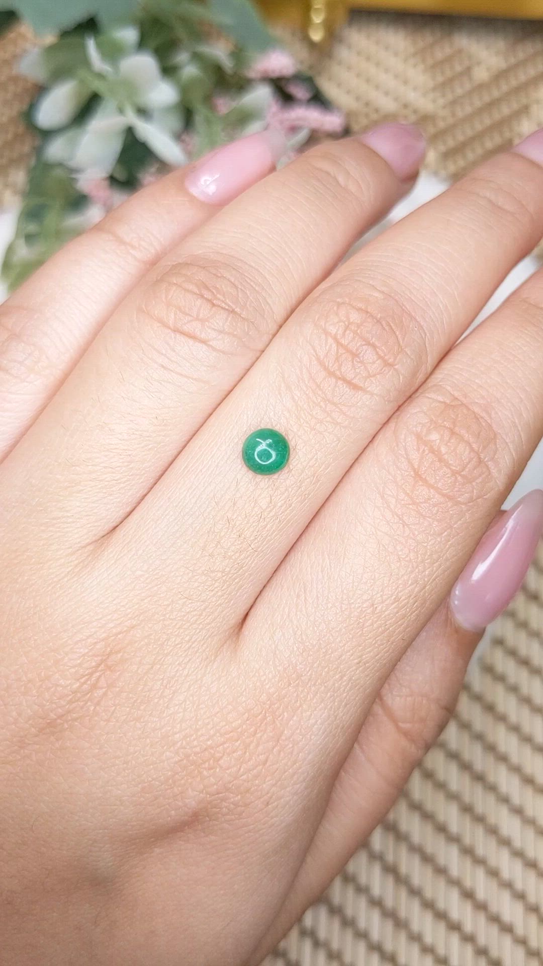 0.45 Ct. Cabochon Emerald from Colombia - Muzo Size Video