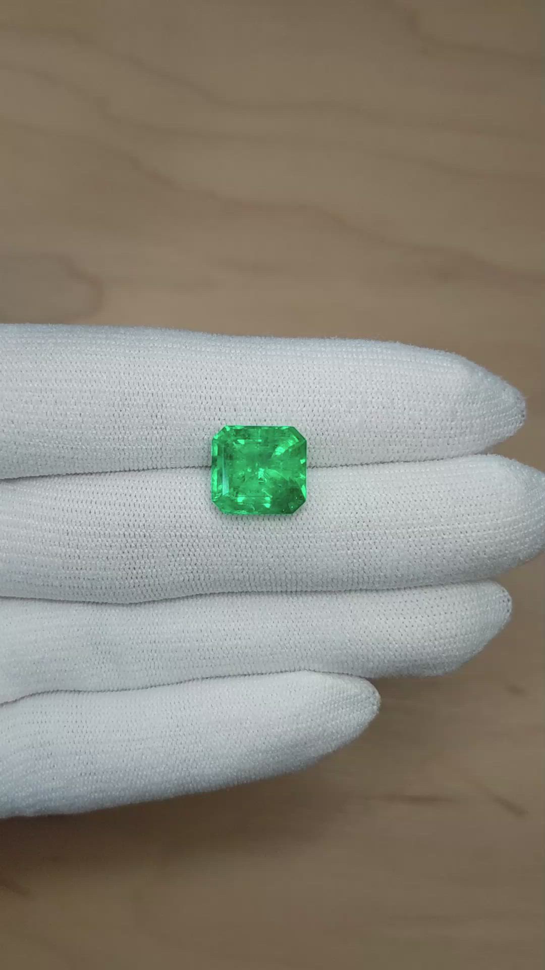 7.43 Ct. Emerald from Colombia Size Video