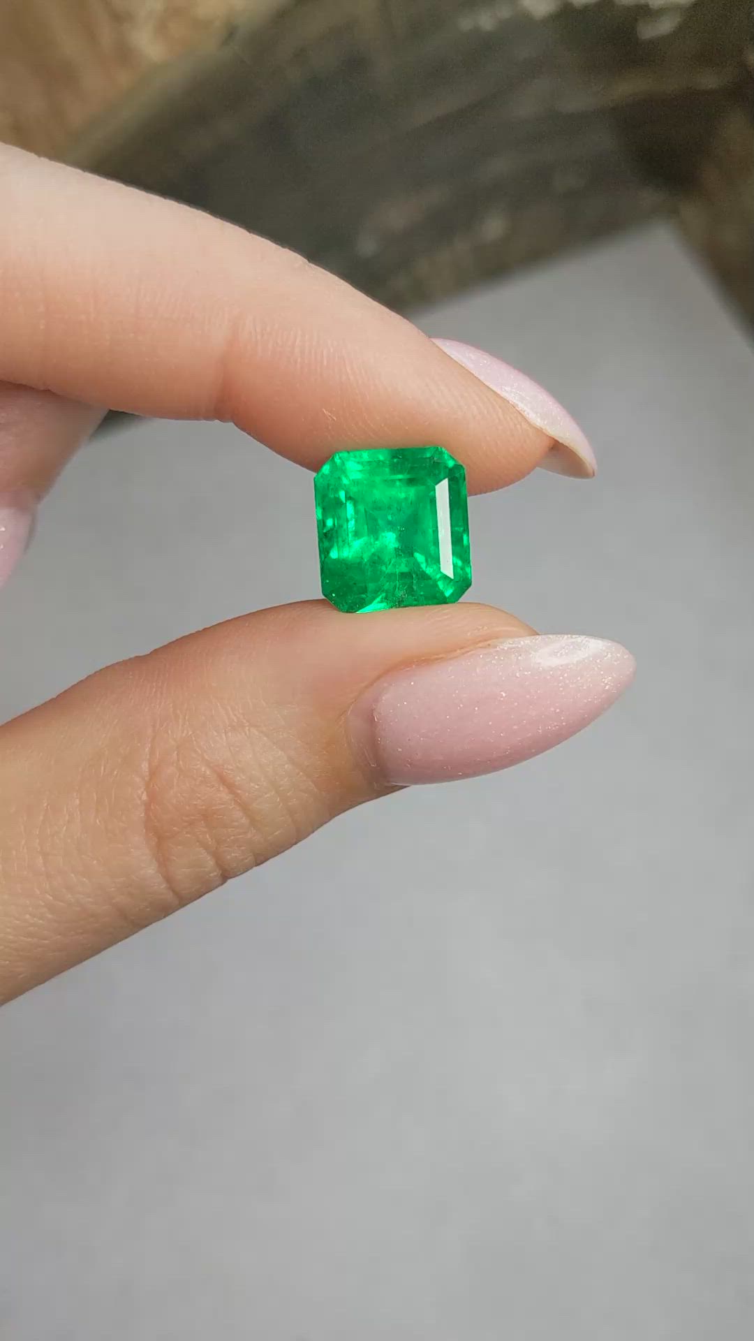 7.43 Ct. Emerald from Colombia Size Video