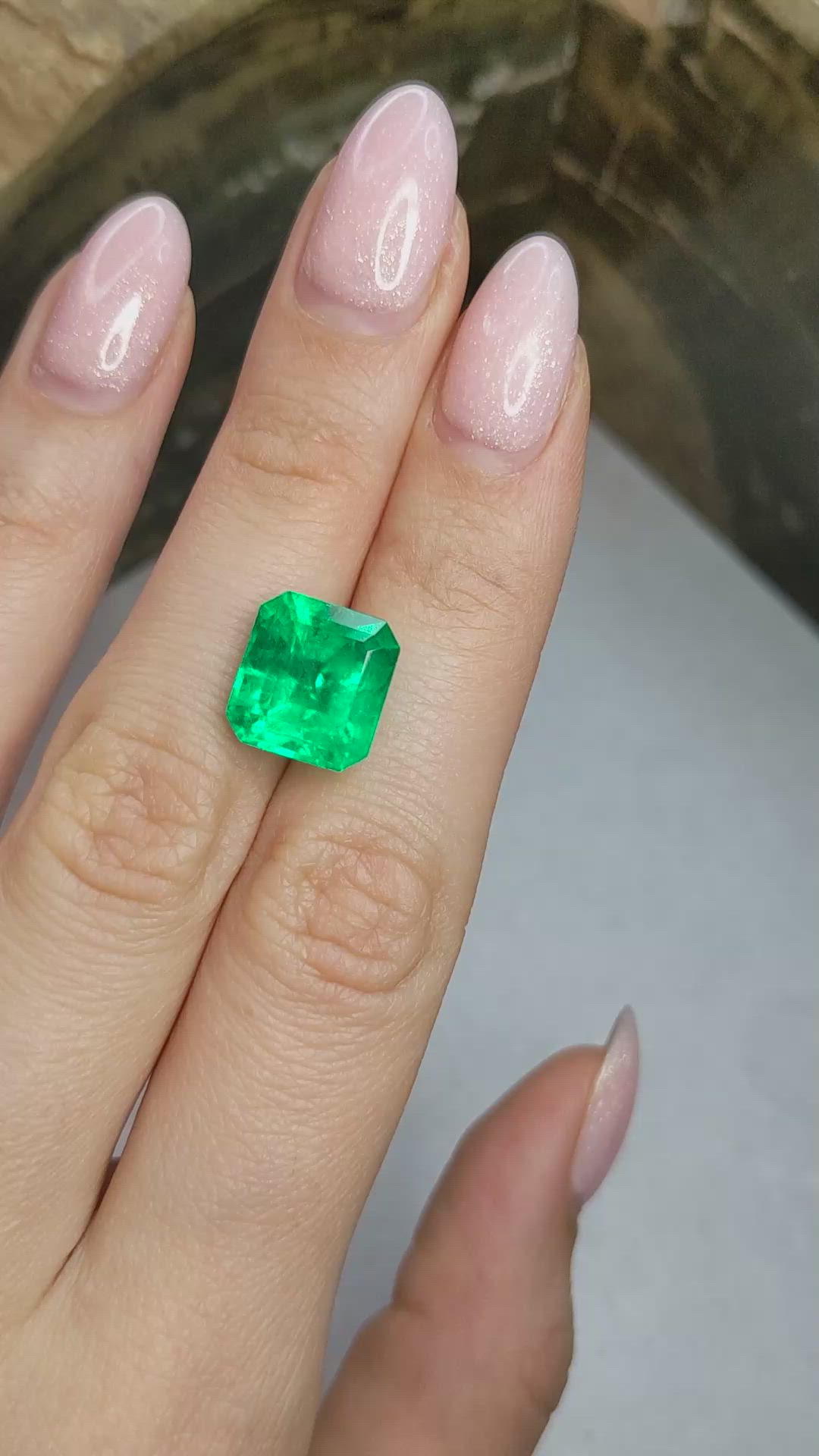 7.43 Ct. Emerald from Colombia Size Video