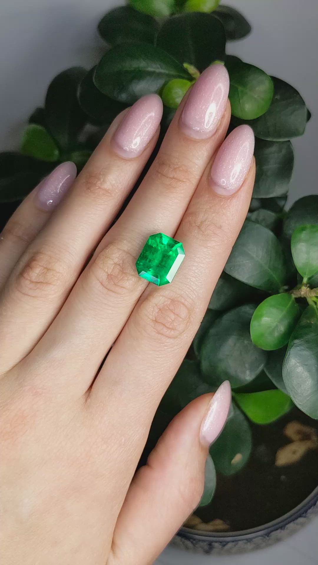 8.29 Ct. Emerald from Colombia Size Video