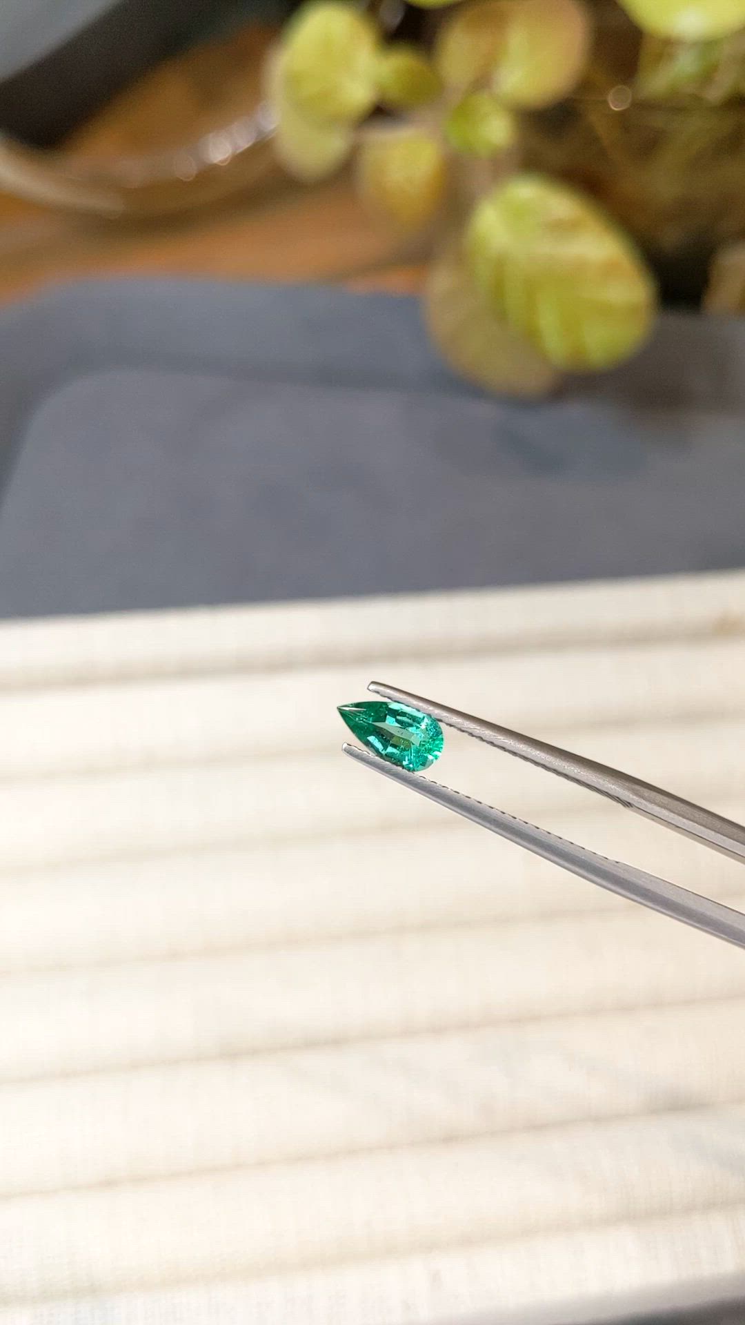 0.58 Ct. Emerald from Zambia Size Video