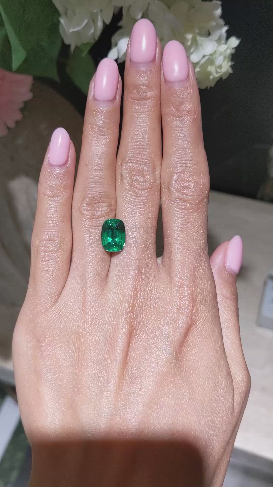 4.18 Ct. Emerald from Zambia Size Video