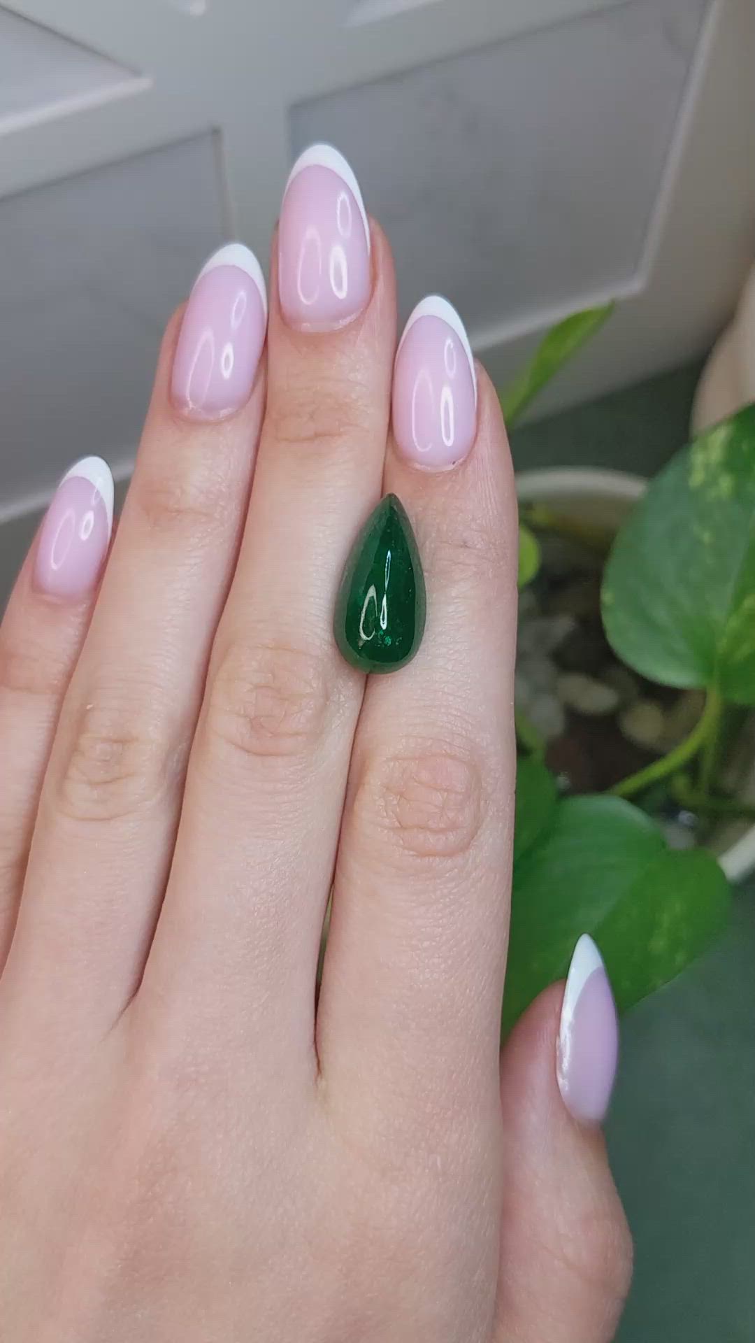 9.35 Ct. Cabochon Emerald from Colombia Size Video