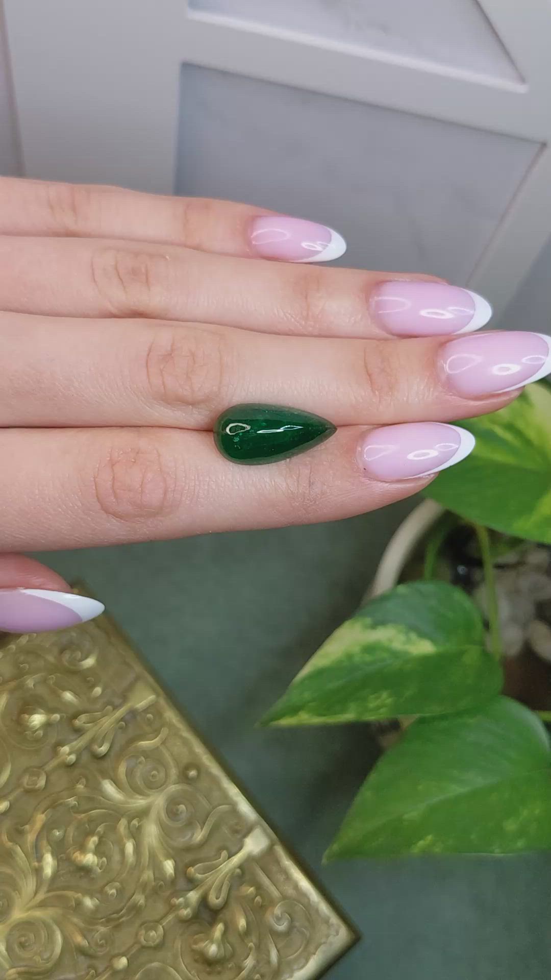 9.35 Ct. Cabochon Emerald from Colombia Size Video