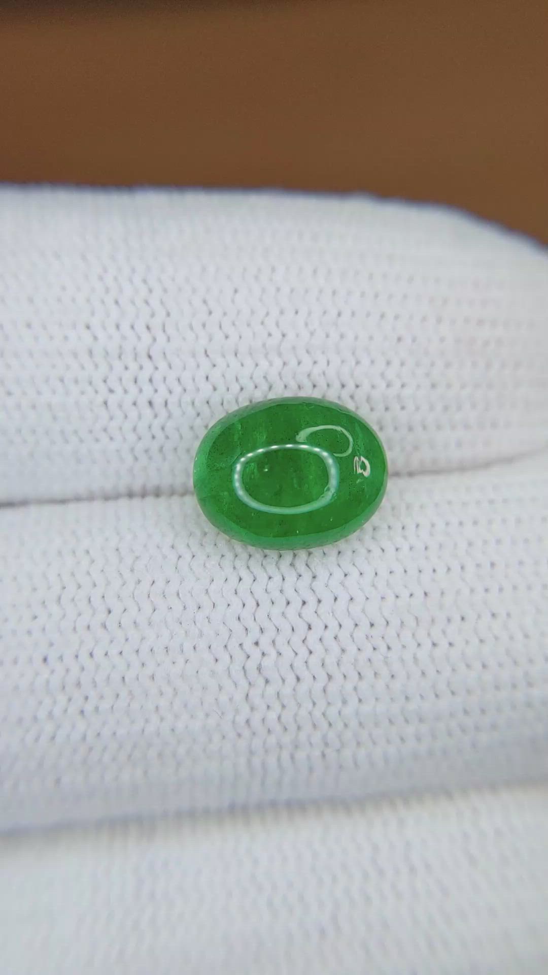 3.11 Ct. Cabochon Emerald from Colombia Size Video