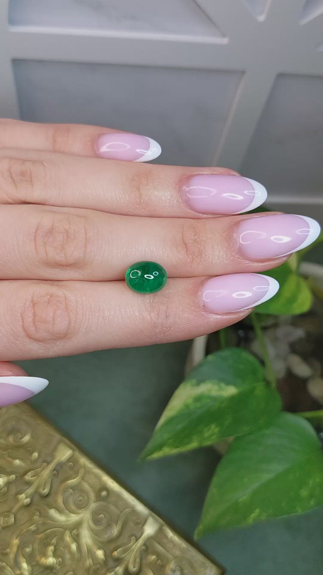 3.11 Ct. Cabochon Emerald from Colombia Size Video