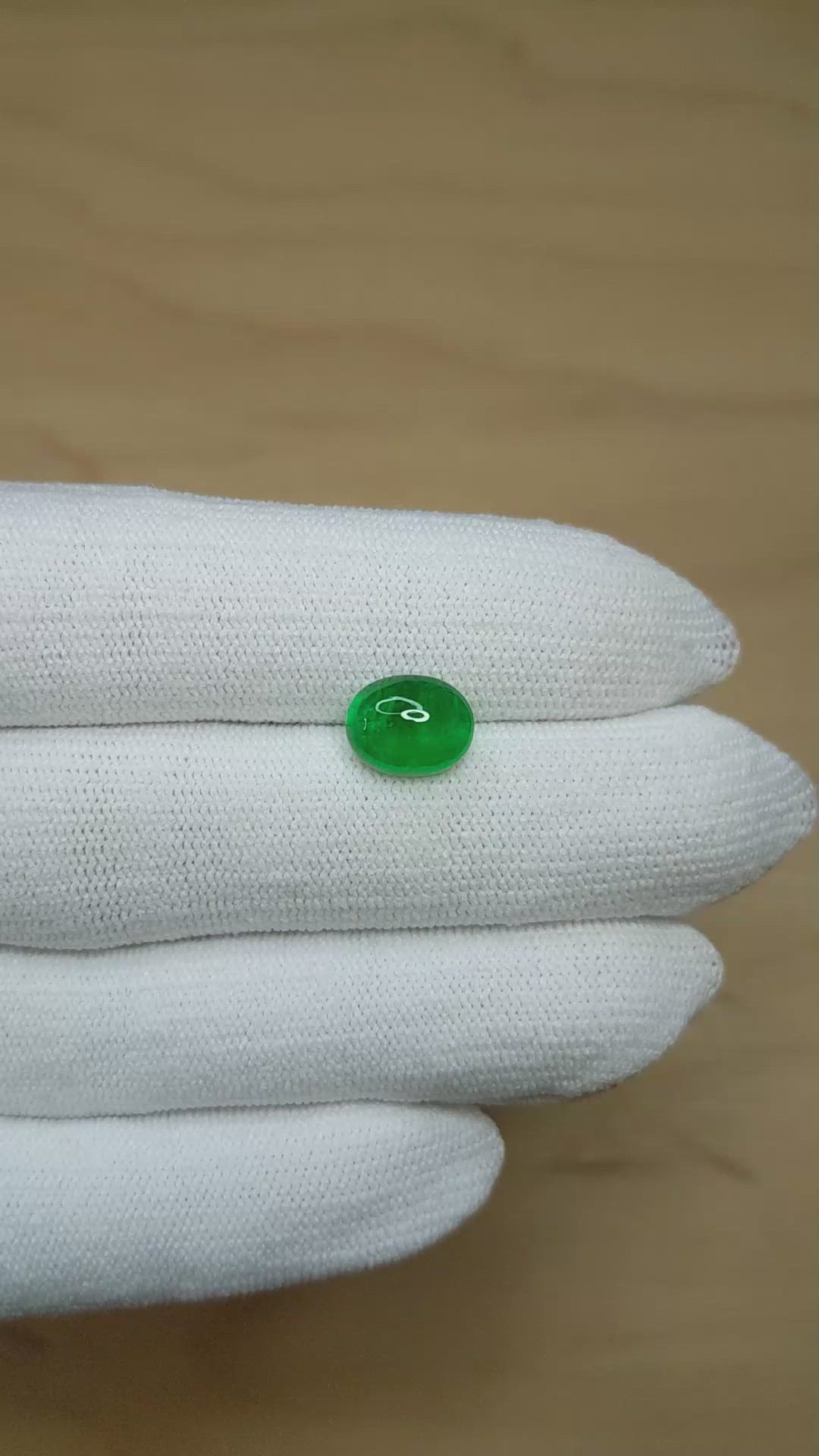 3.11 Ct. Cabochon Emerald from Colombia Size Video