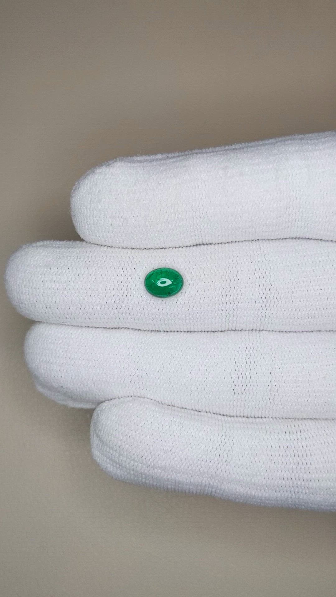 0.90 Ct. Cabochon Emerald from Afghanistan Size Video