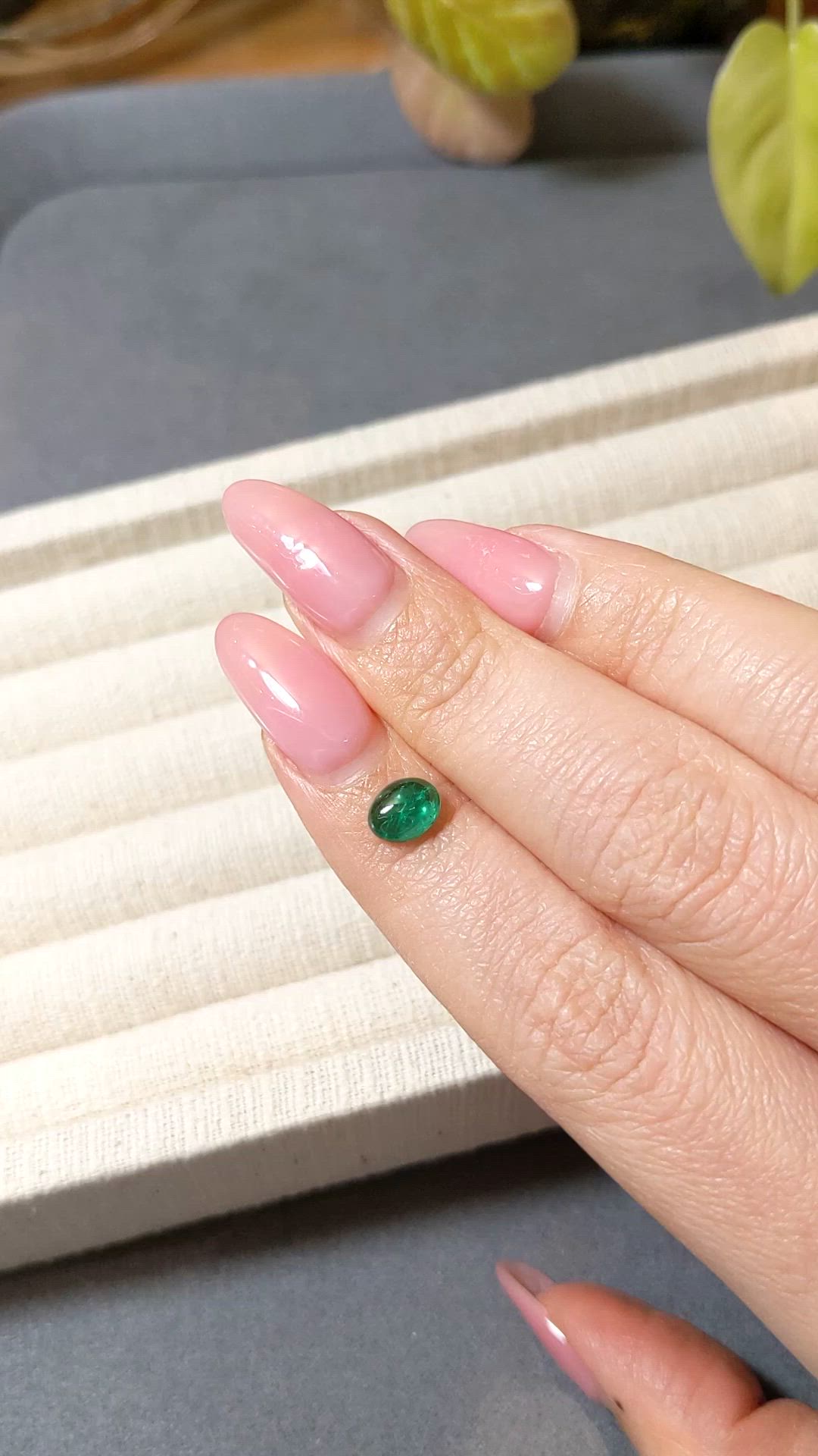 0.90 Ct. Cabochon Emerald from Afghanistan Size Video