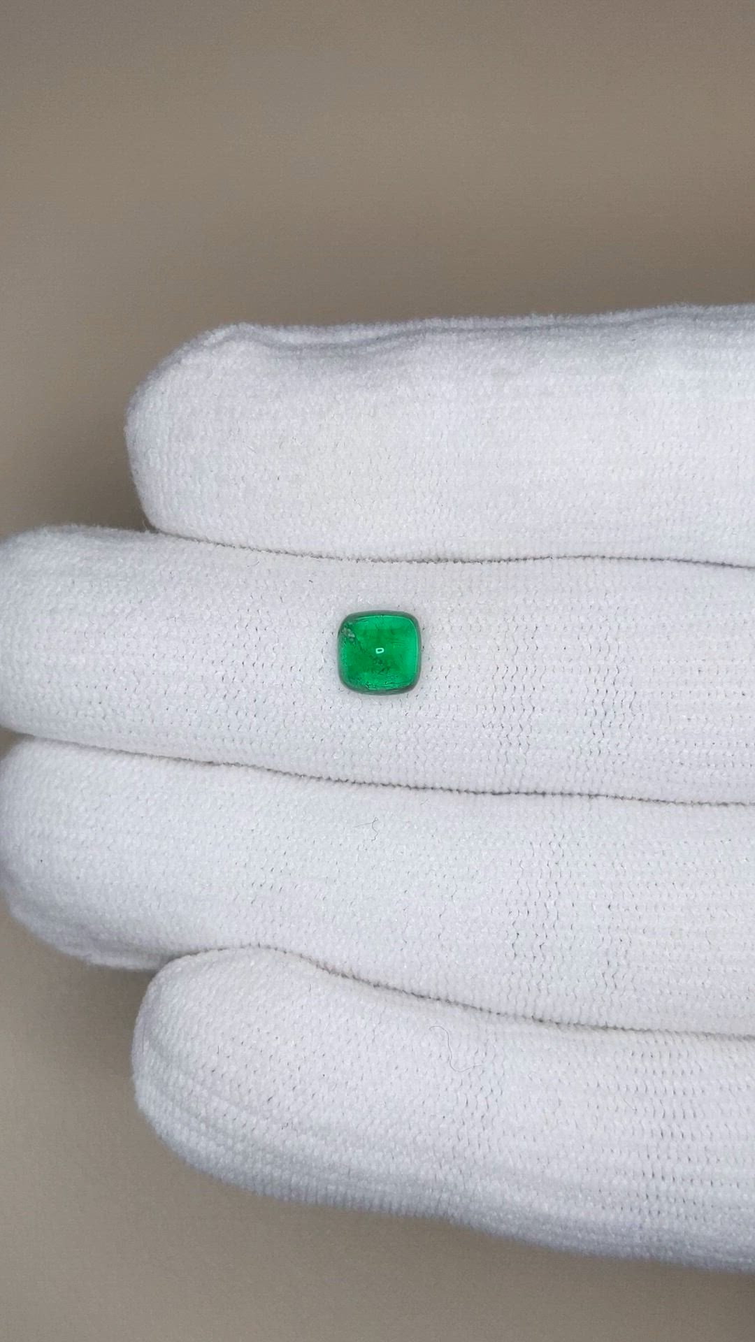 1.24 Ct. Cabochon Emerald from Afghanistan Size Video