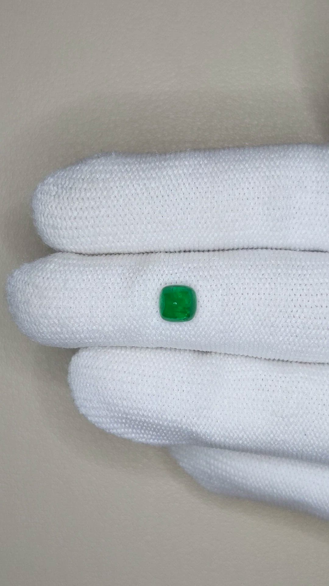 0.94 Ct. Cabochon Emerald from Afghanistan Size Video