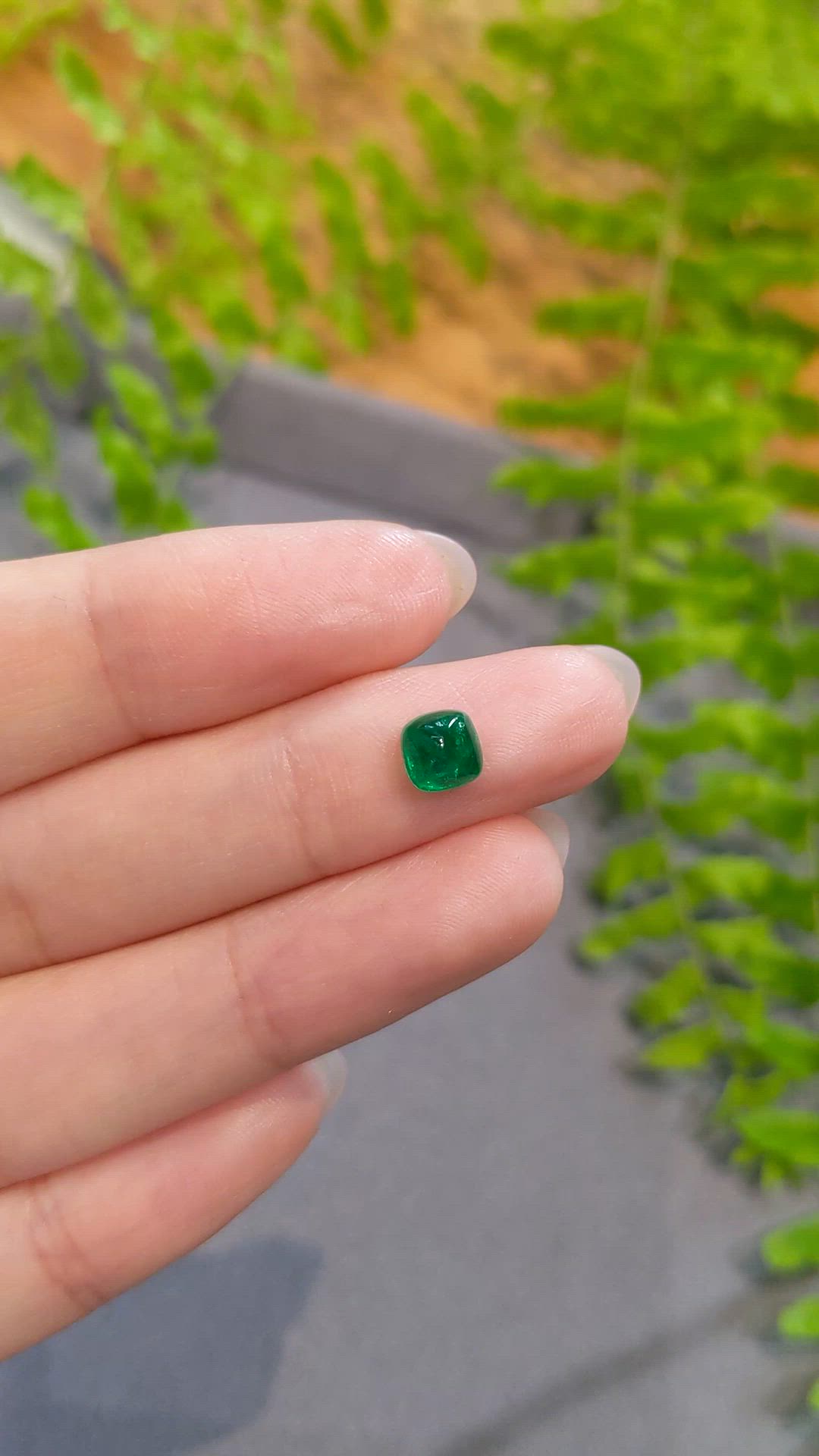 0.94 Ct. Cabochon Emerald from Afghanistan Size Video