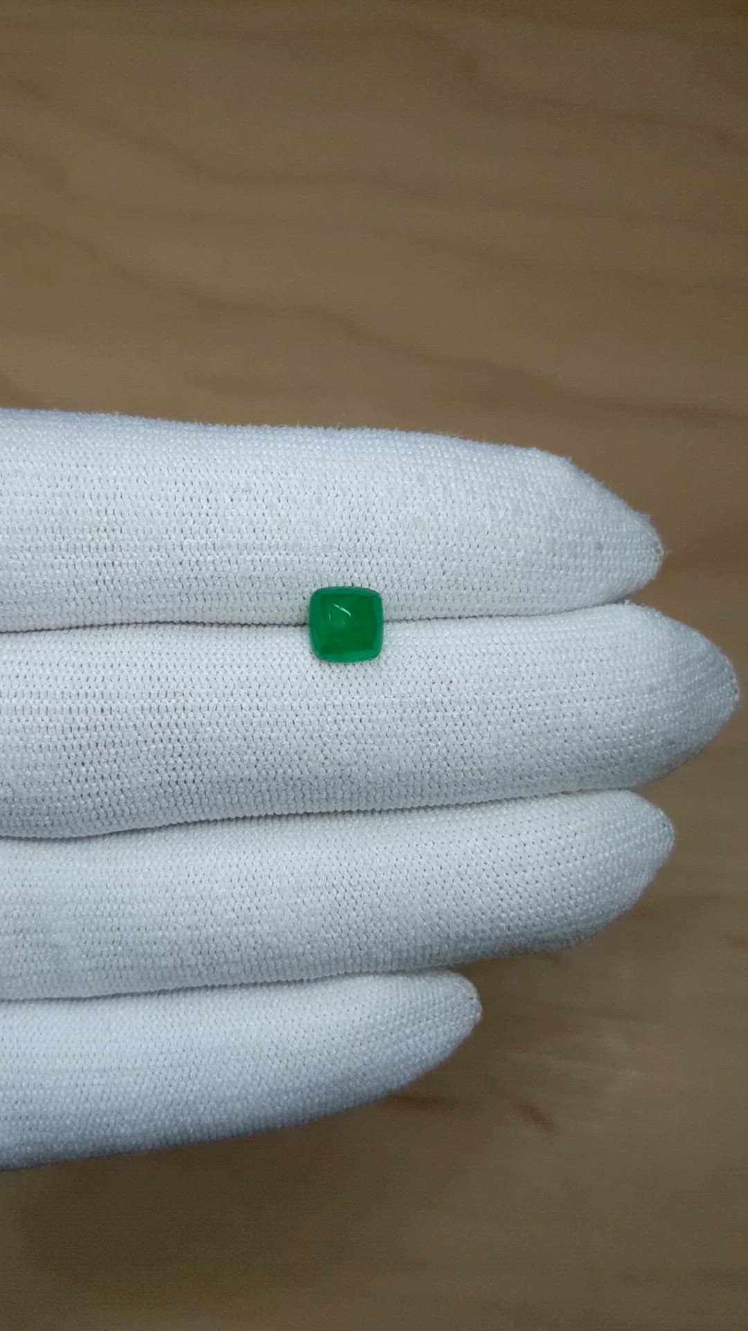 1.37 Ct. Cabochon Emerald from Colombia Size Video