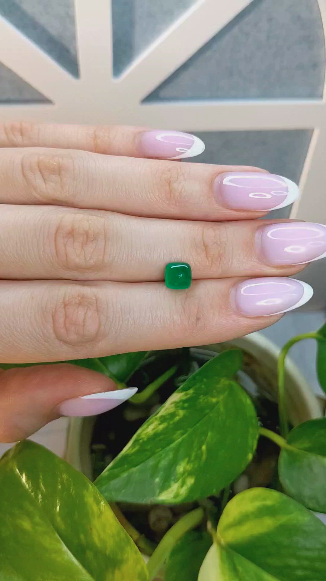 1.37 Ct. Cabochon Emerald from Colombia Size Video