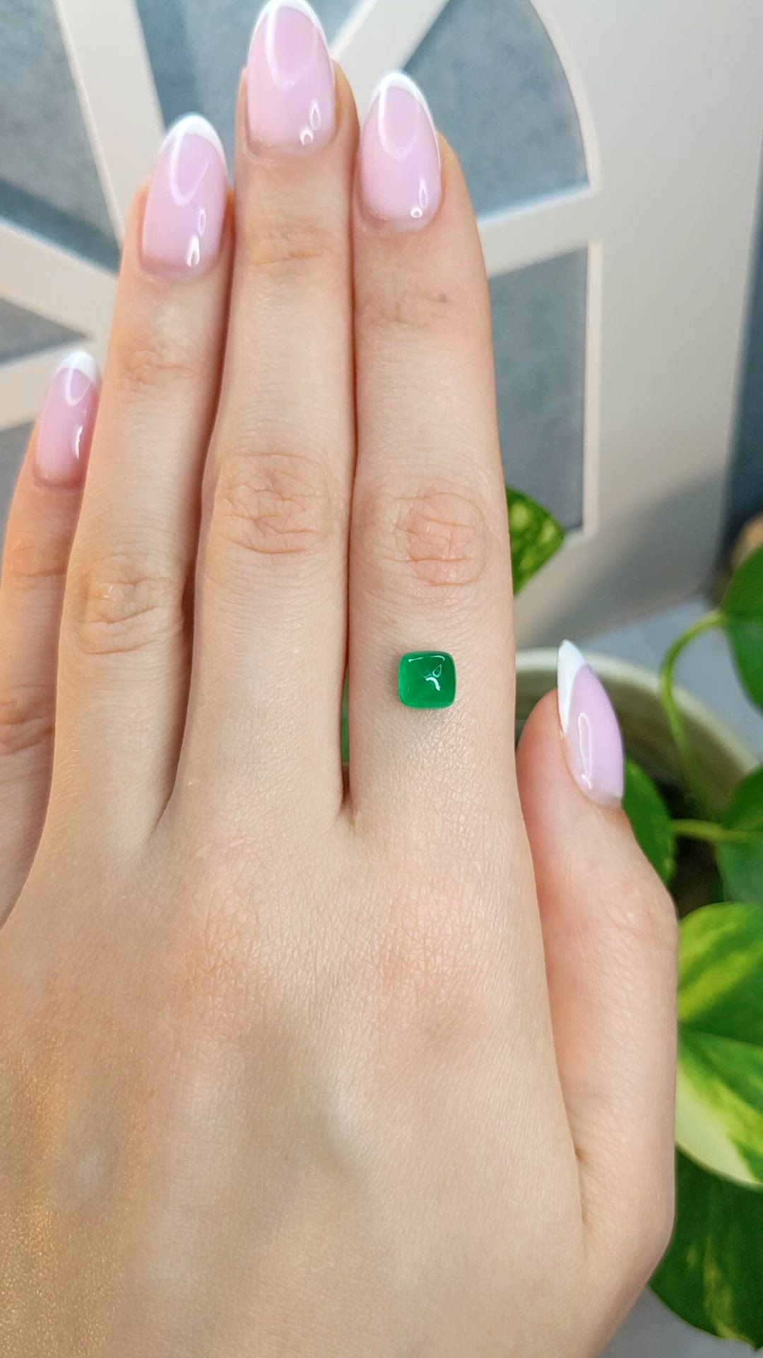 1.37 Ct. Cabochon Emerald from Colombia Size Video