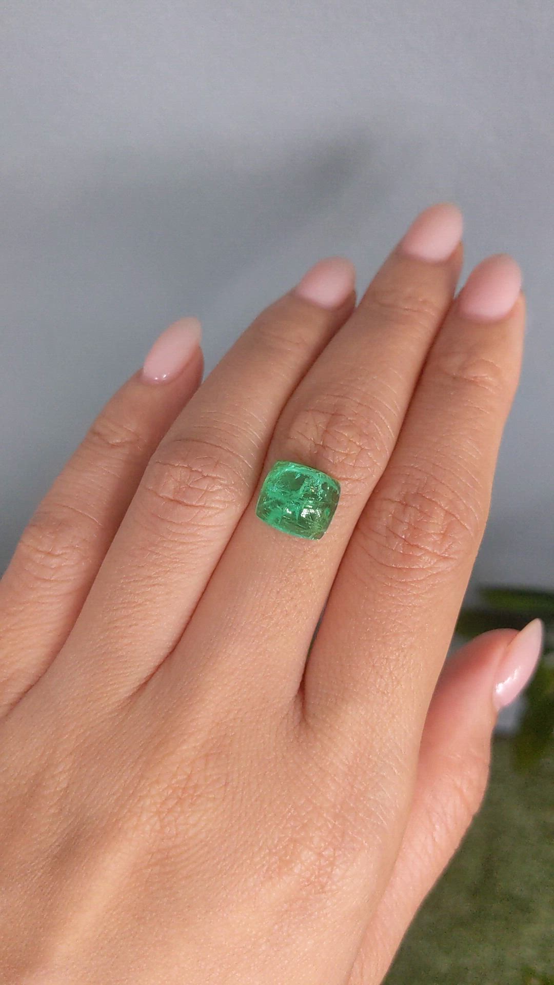 4.61 Ct. Cabochon Emerald from Russia Size Video