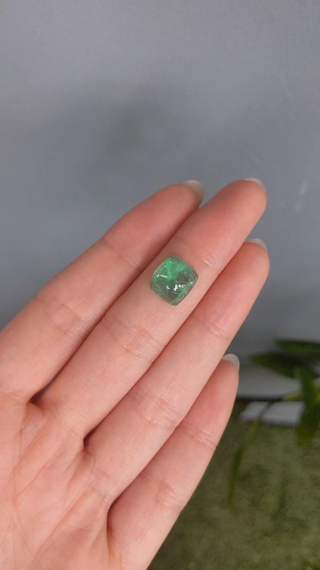 4.61 Ct. Cabochon Emerald from Russia Size Video