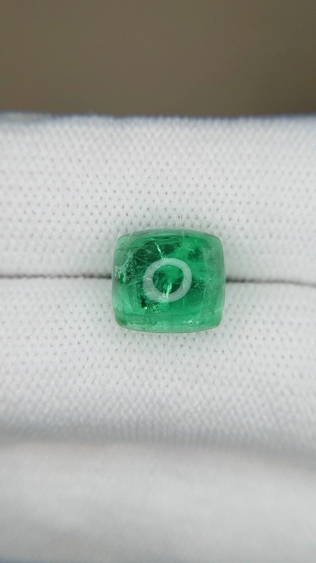 4.61 Ct. Cabochon Emerald from Russia Size Video