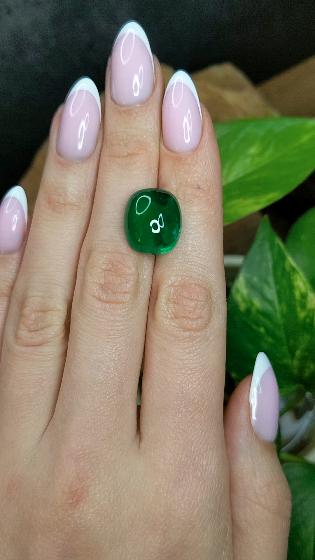 14.68 Ct. Cabochon Emerald from Zambia Size Video