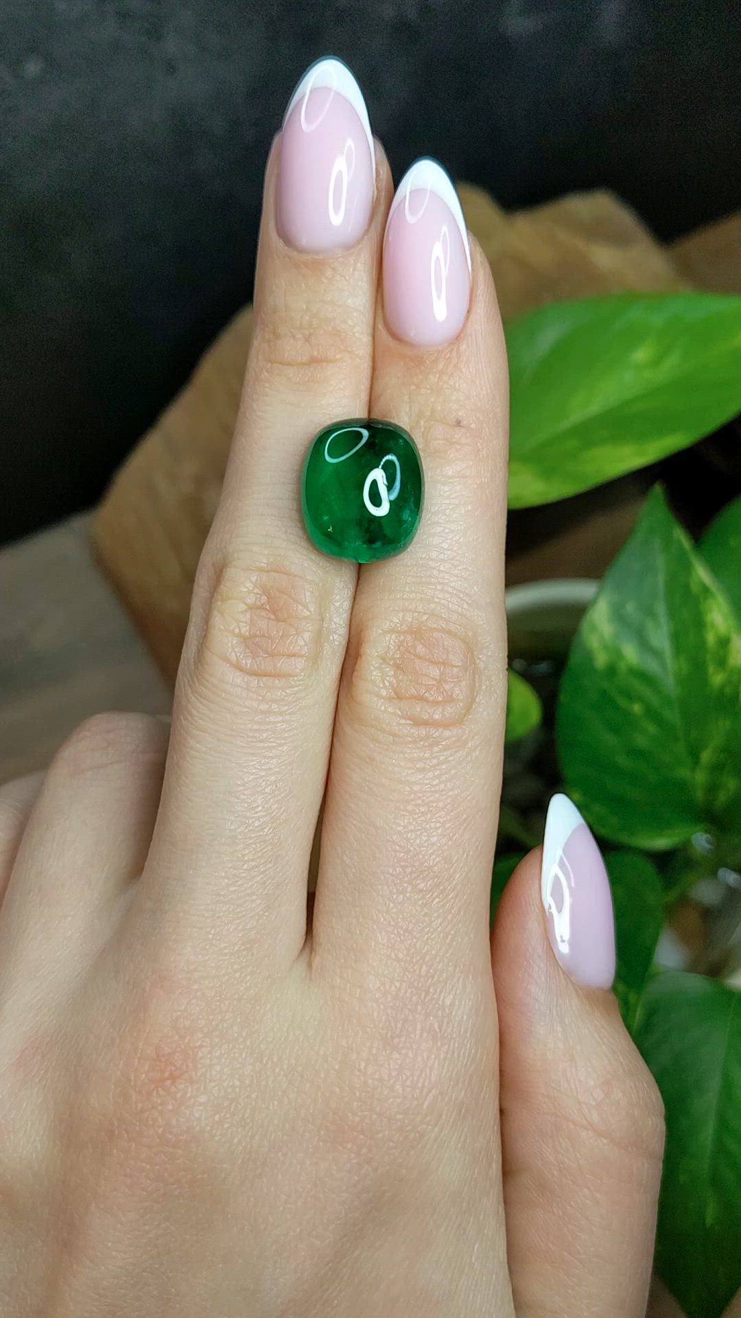 14.68 Ct. Cabochon Emerald from Zambia Size Video
