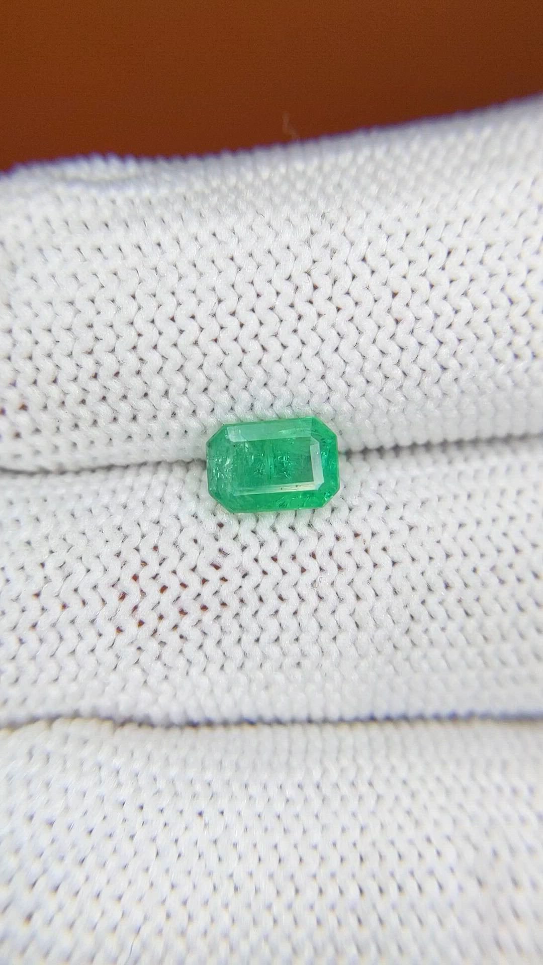 0.76 Ct. Emerald from Zambia Size Video