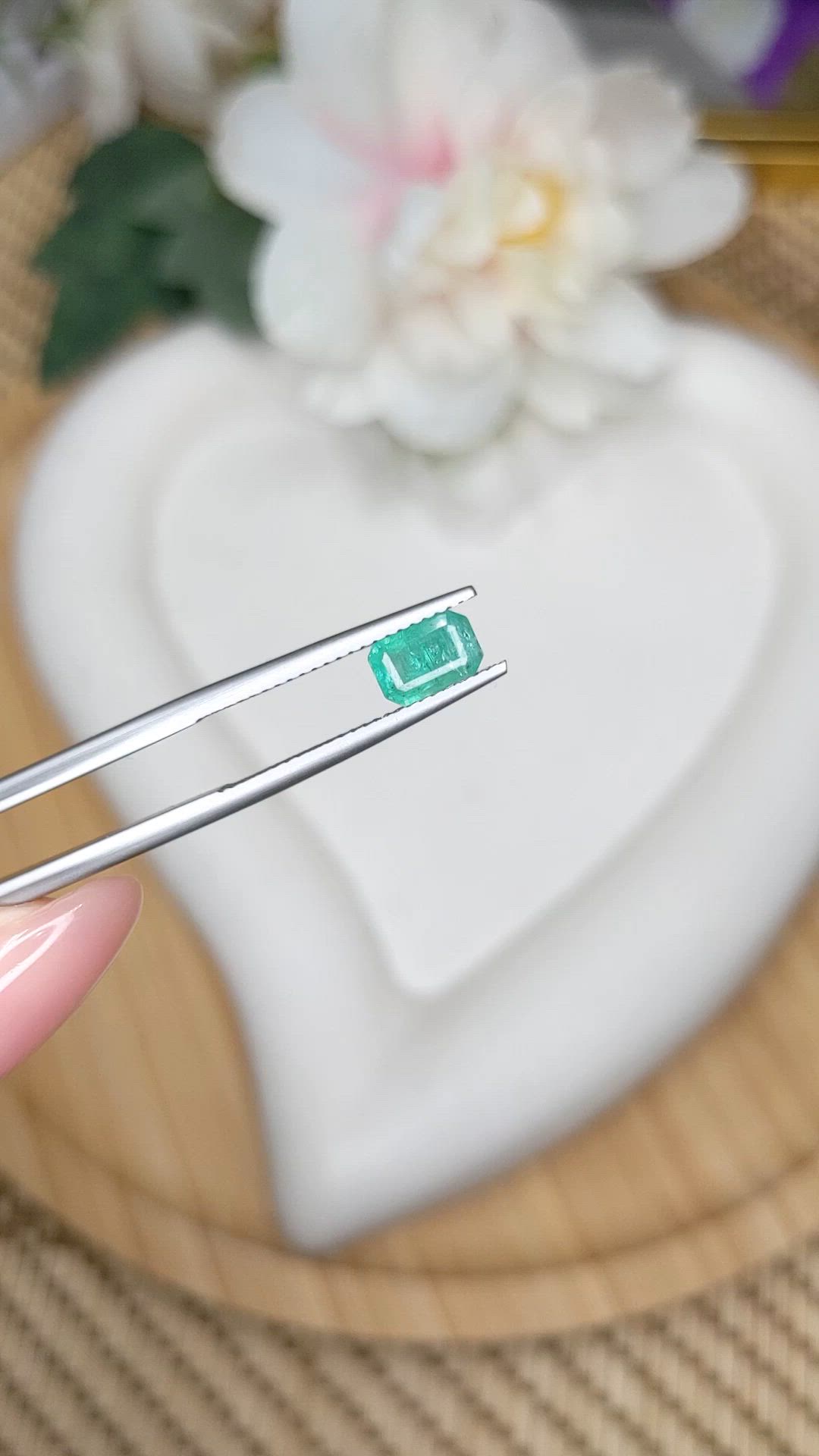 0.76 Ct. Emerald from Zambia Size Video