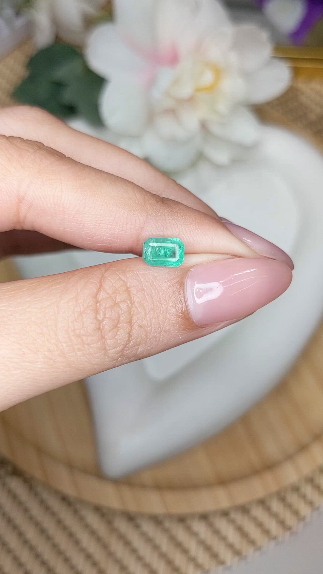 0.76 Ct. Emerald from Zambia Size Video