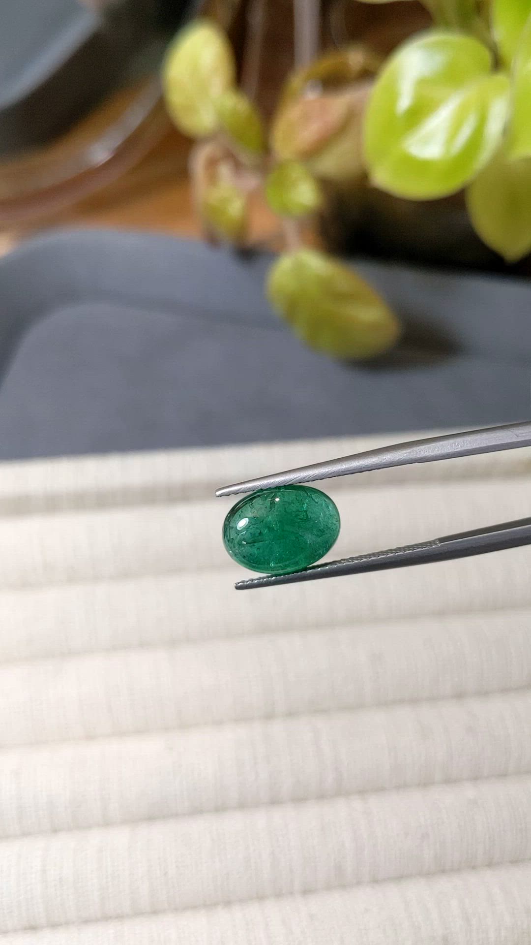 4.08 Ct. Cabochon Emerald from Zambia Size Video