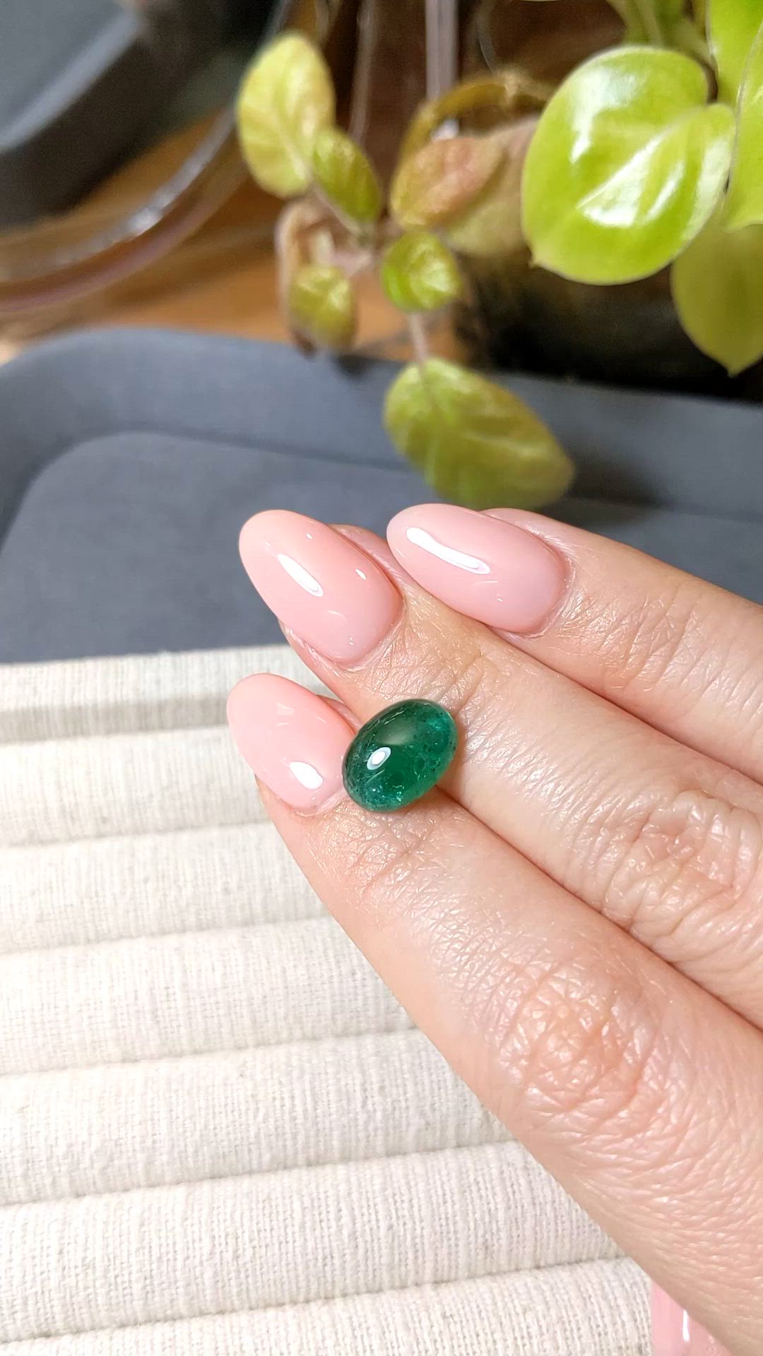 4.08 Ct. Cabochon Emerald from Zambia Size Video