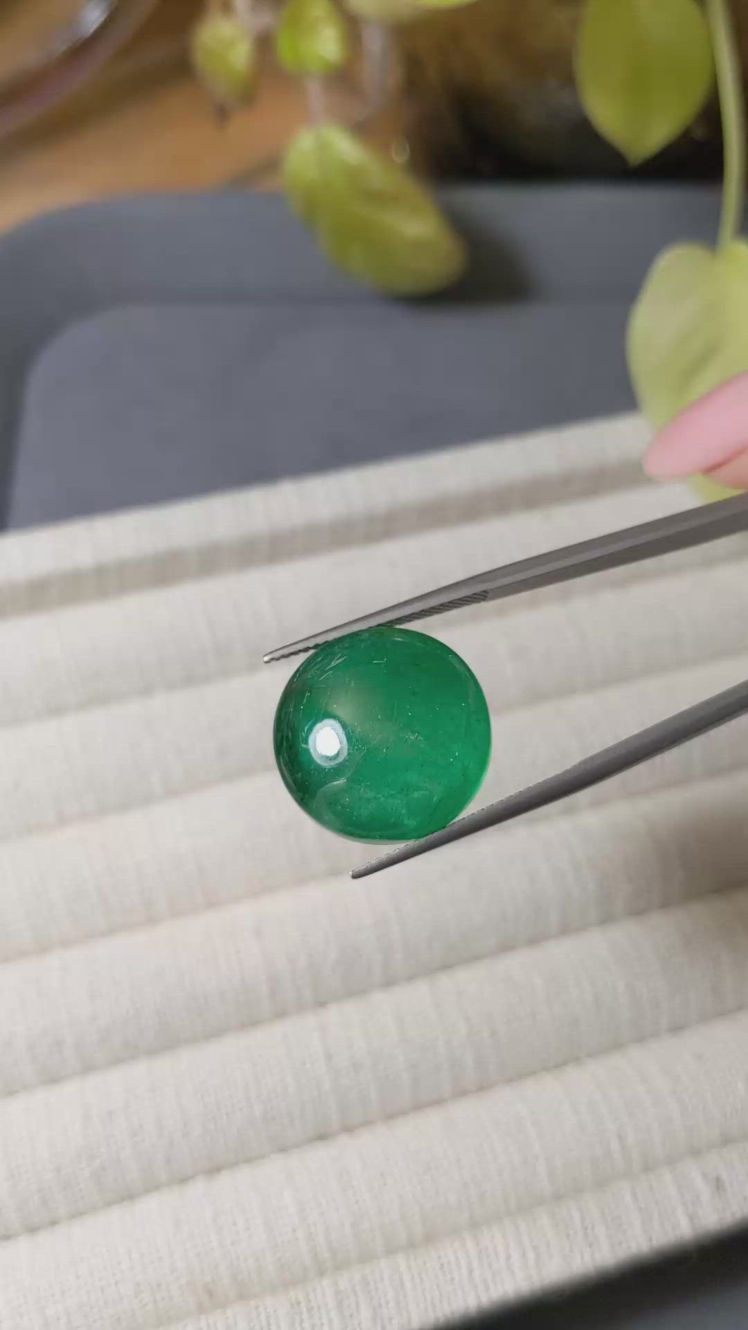 29.37 Ct. Cabochon Emerald from Zambia Size Video