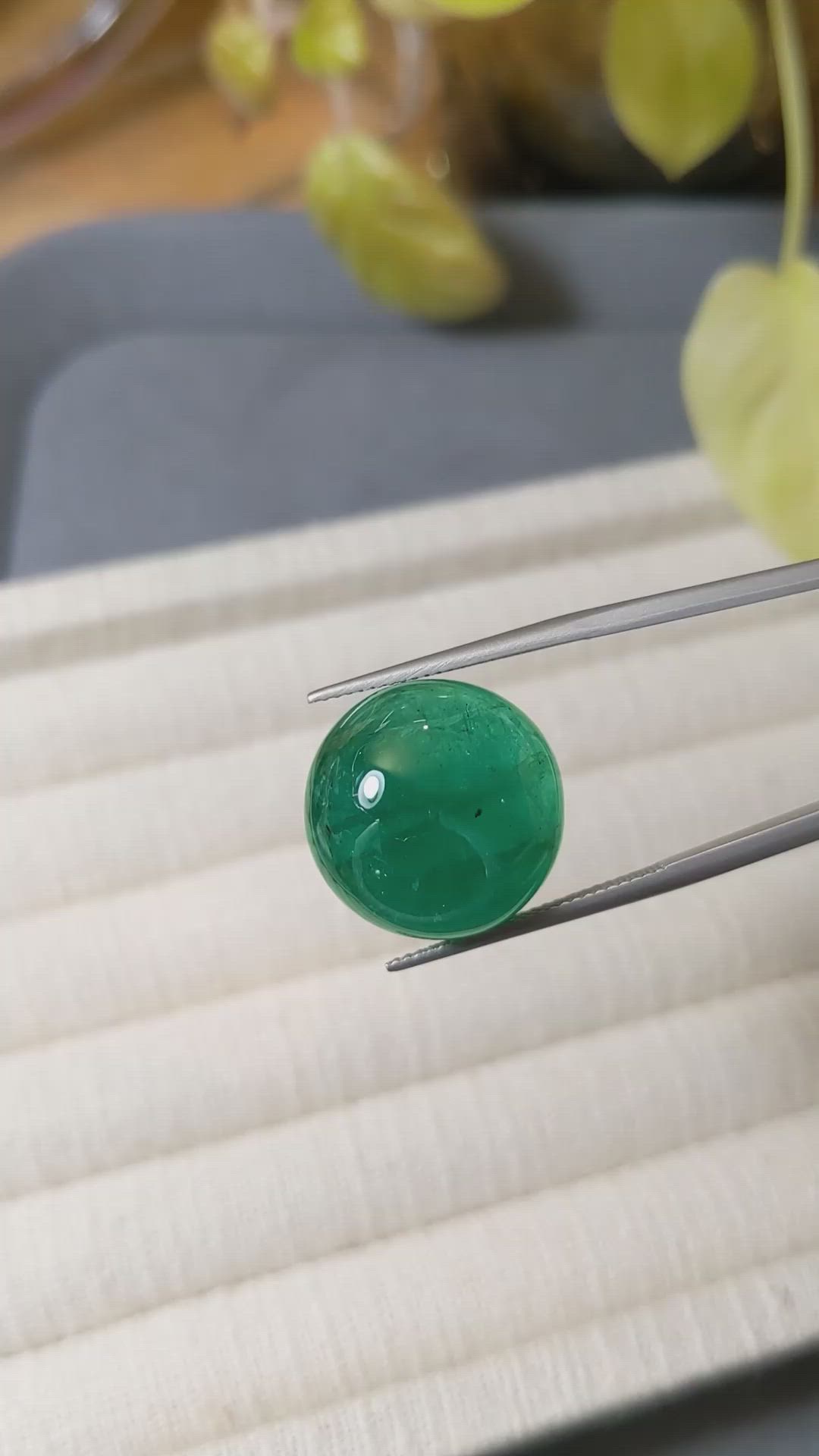 29.37 Ct. Cabochon Emerald from Zambia Size Video