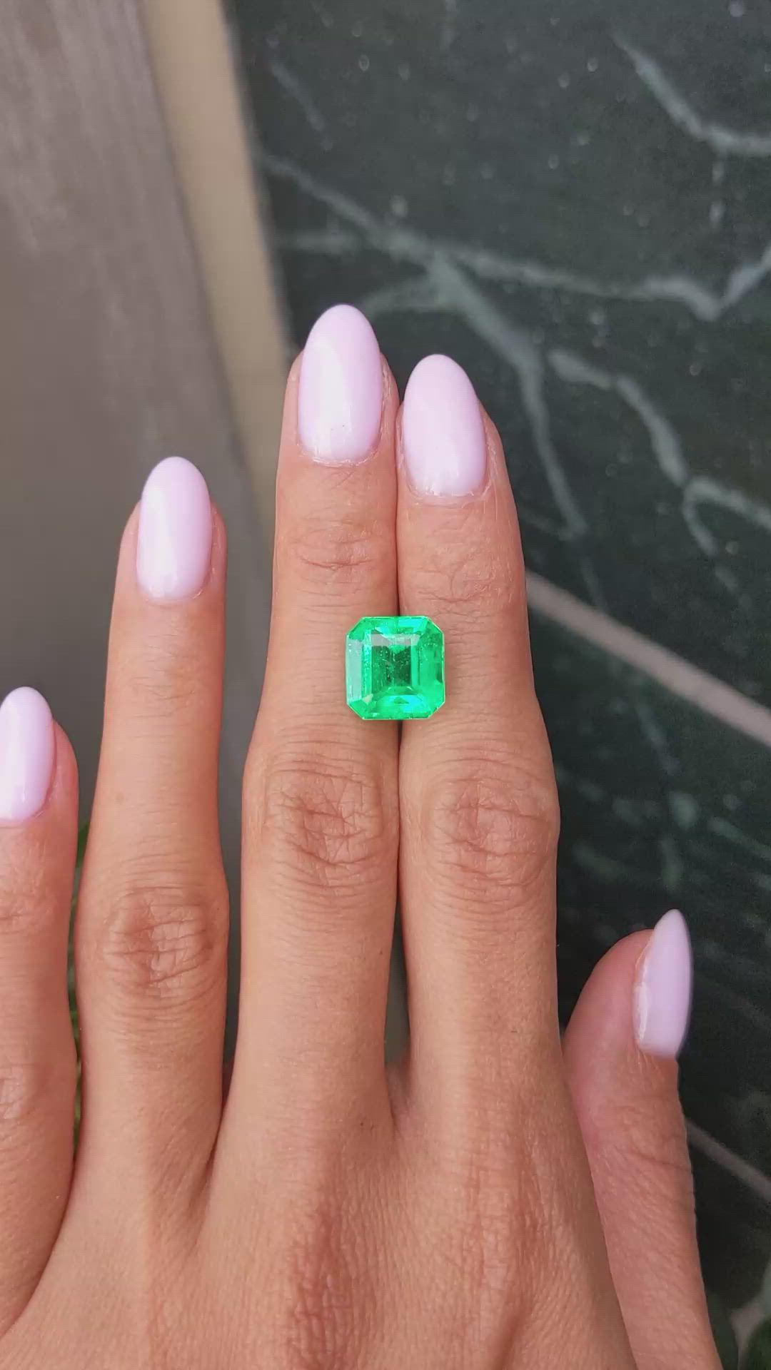 6.19 Ct. Emerald from Colombia Size Video