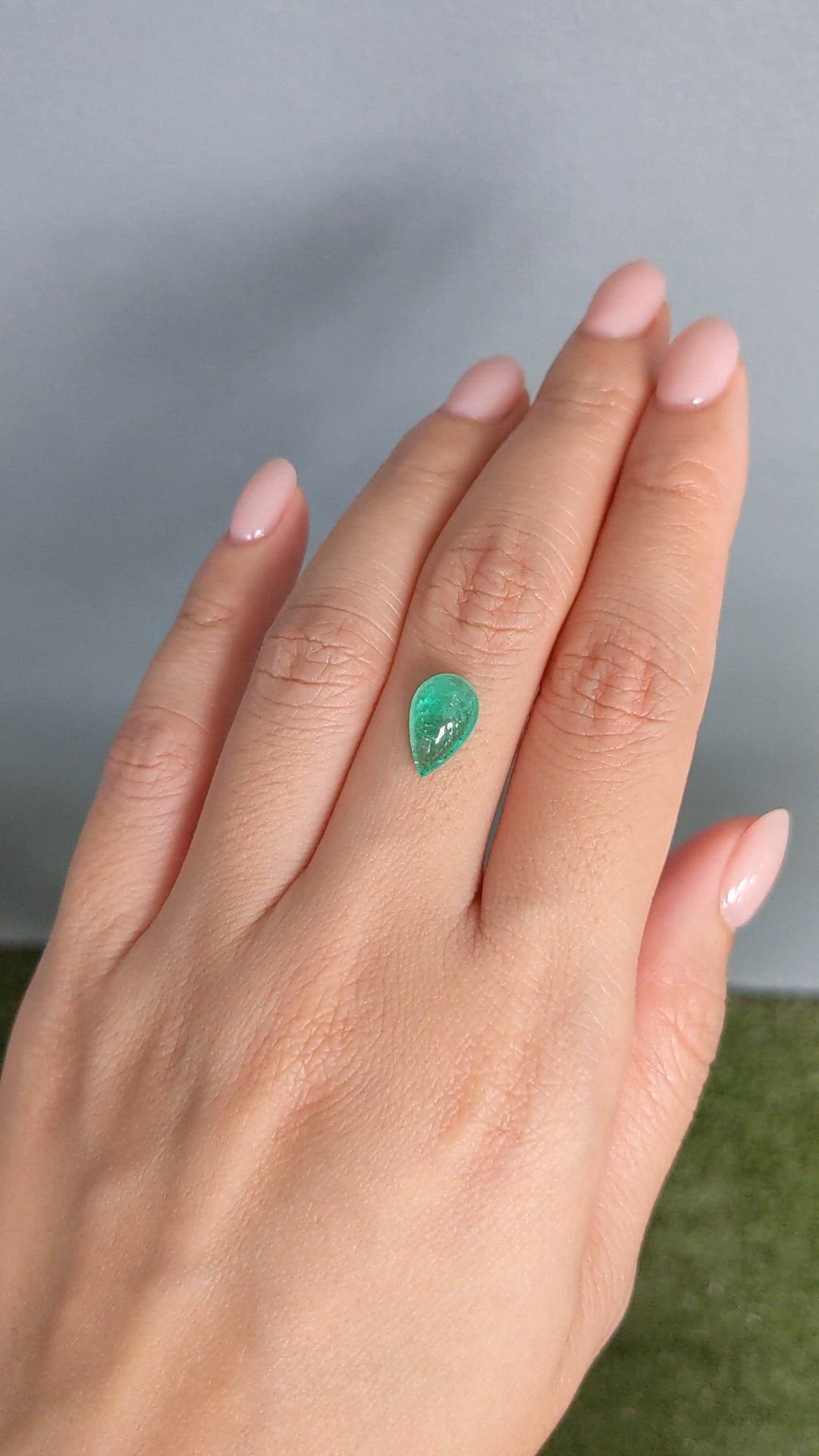2.40 Ct. Cabochon Emerald from Colombia Size Video