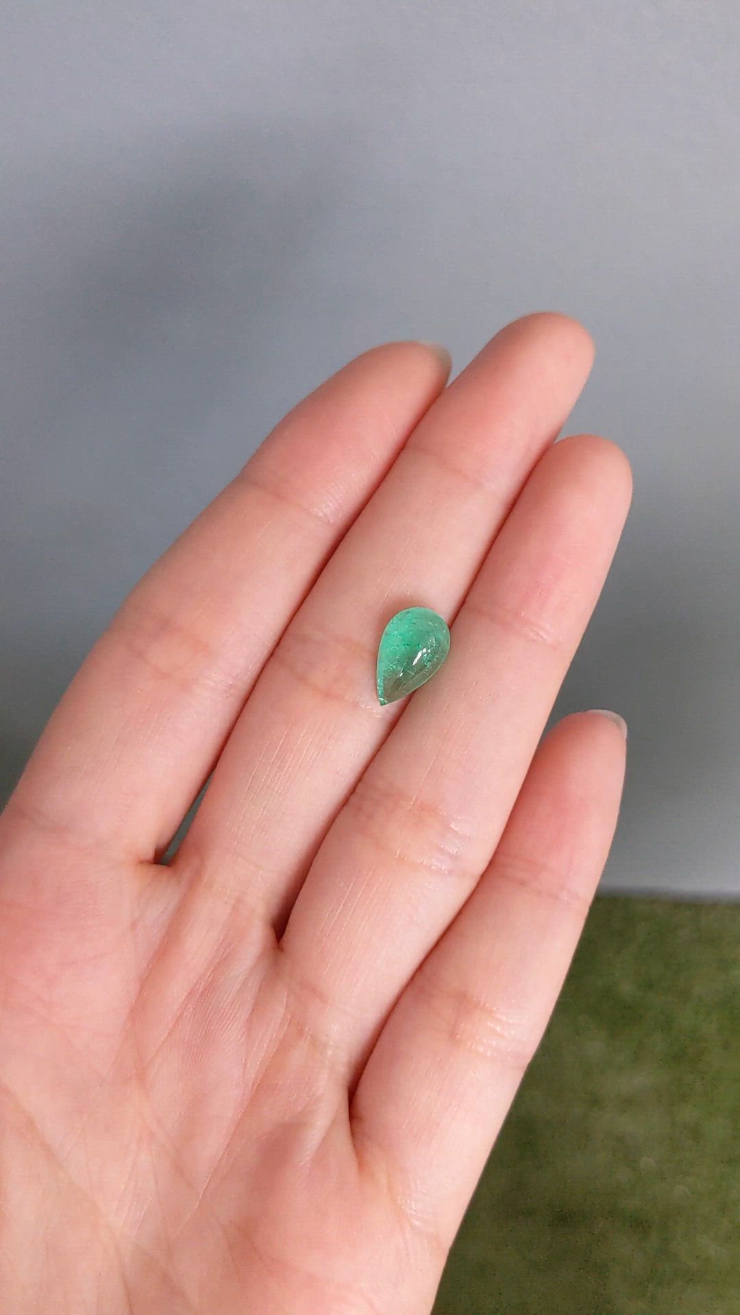 2.40 Ct. Cabochon Emerald from Colombia Size Video