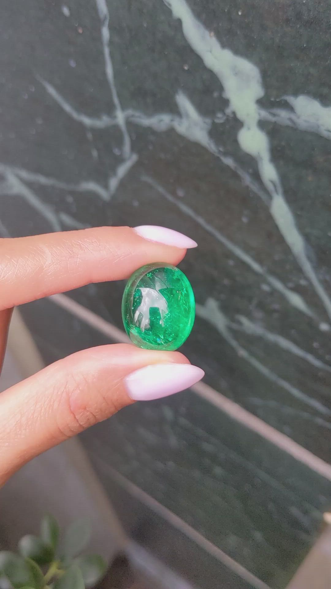 29.77 Ct. Cabochon Emerald from Colombia Size Video
