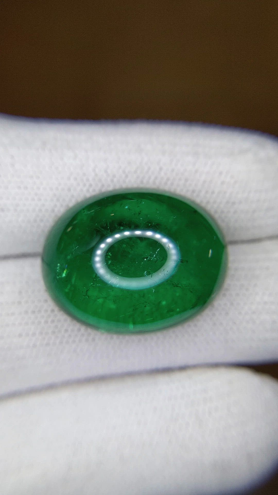 29.77 Ct. Cabochon Emerald from Colombia Size Video
