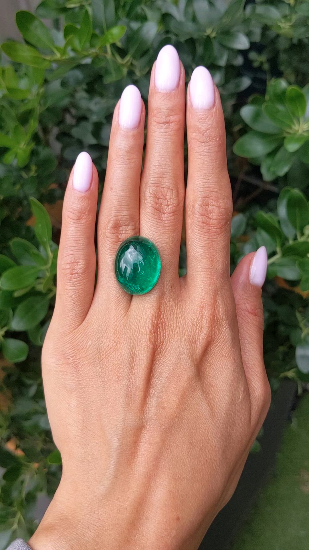 29.77 Ct. Cabochon Emerald from Colombia Size Video