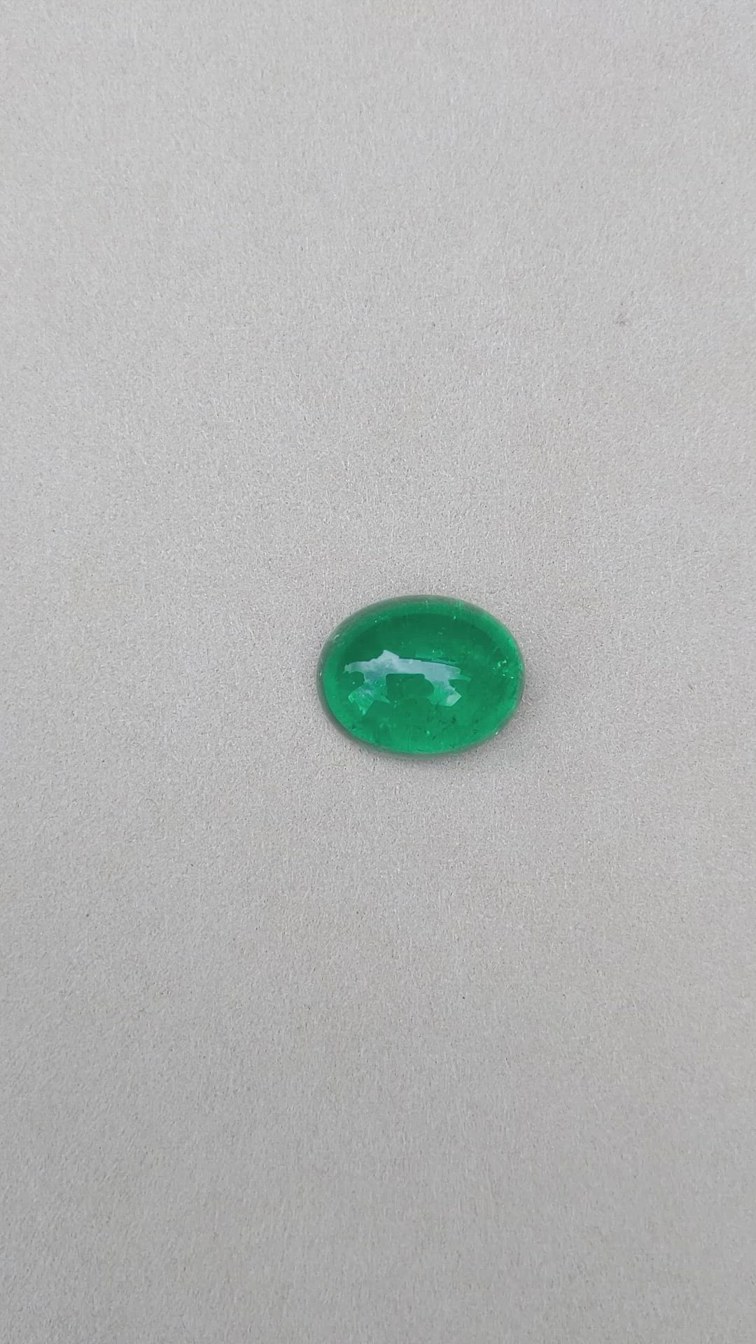 29.77 Ct. Cabochon Emerald from Colombia Size Video