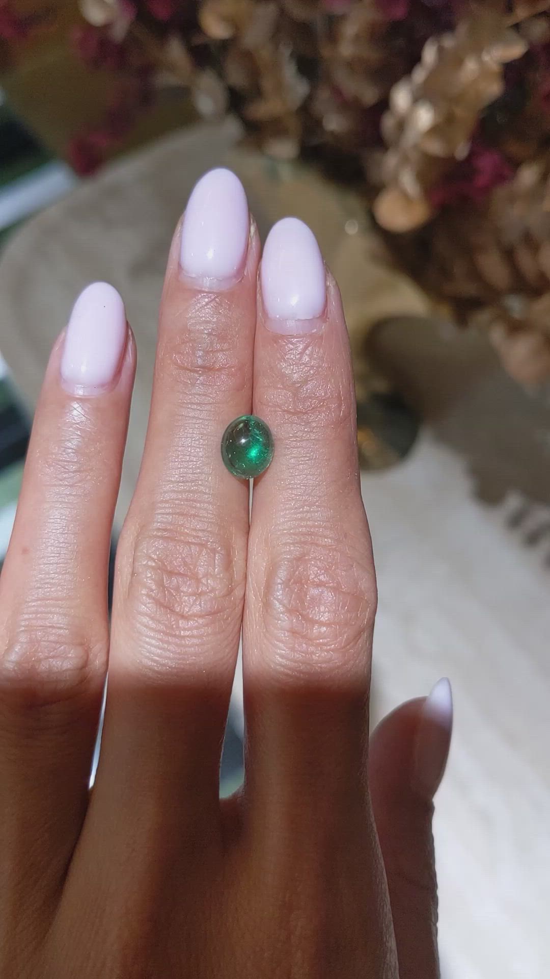 1.43 Ct. Cabochon Emerald from Colombia Size Video